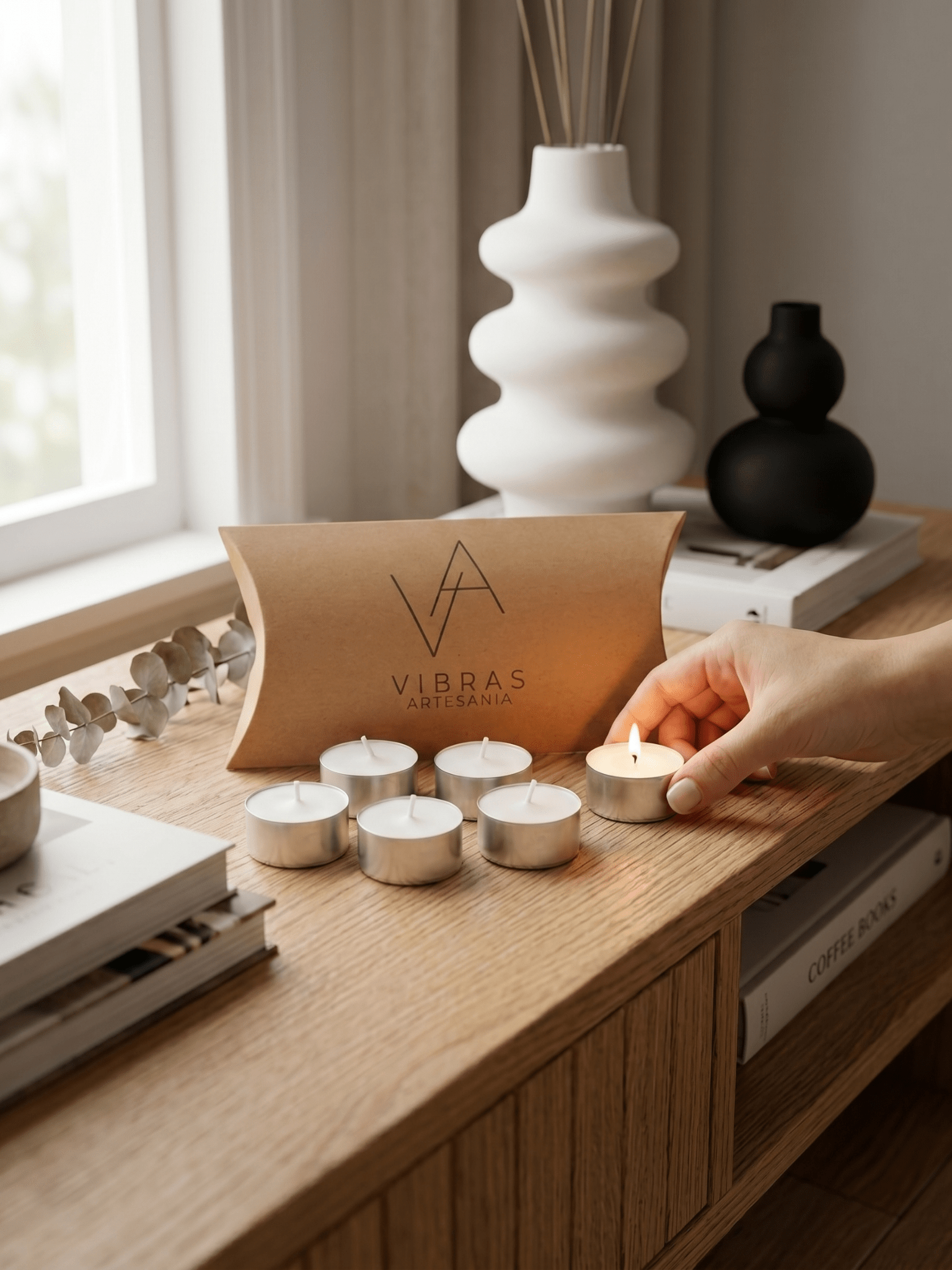 6 velas de té - Vibras Artesanía