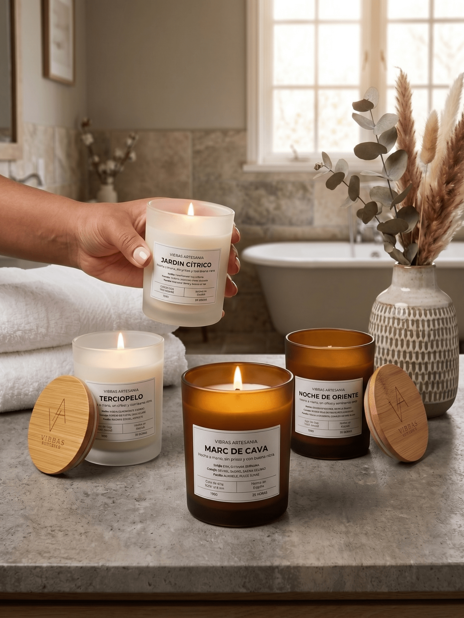Elige tu aroma - Vela bambu - Vibras Artesanía
