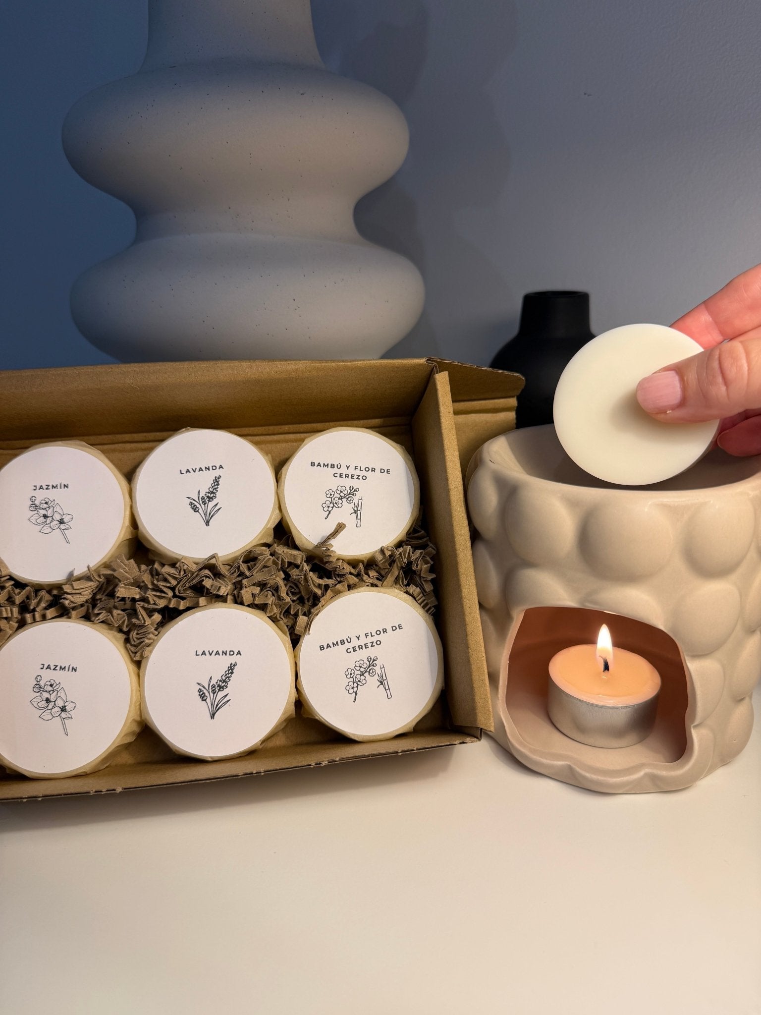 Pack Inicio Wax Melts – Elige tus Aromas con quemador Burbujas - Vibras Artesanía