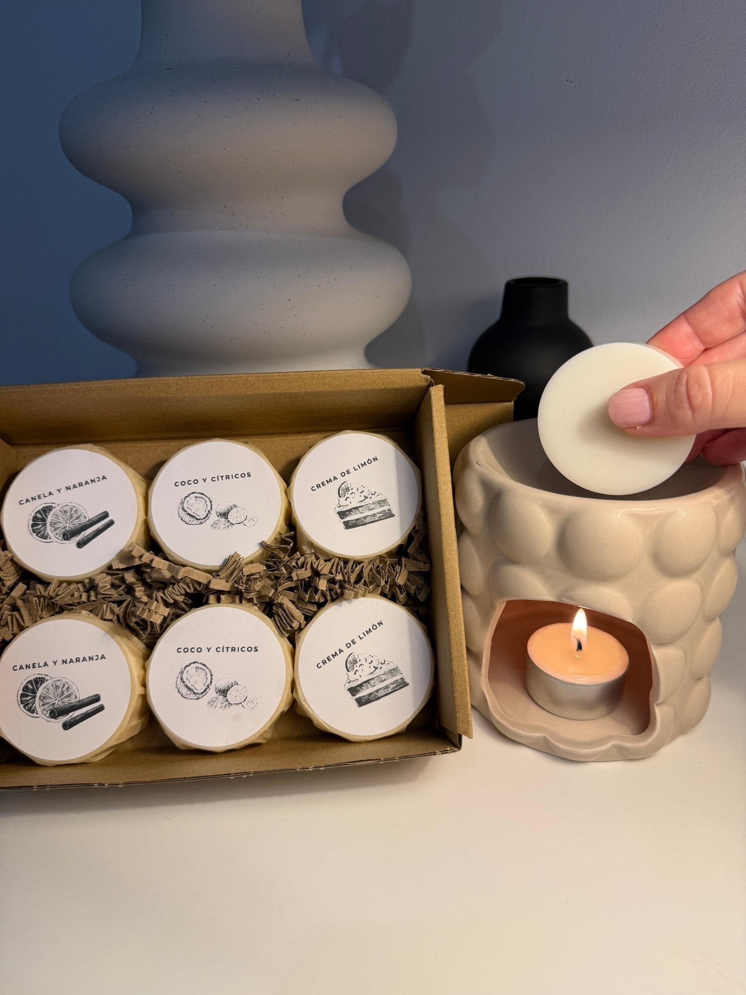 Pack Inicio Wax Melts – Elige tus Aromas con quemador Burbujas - Vibras Artesanía