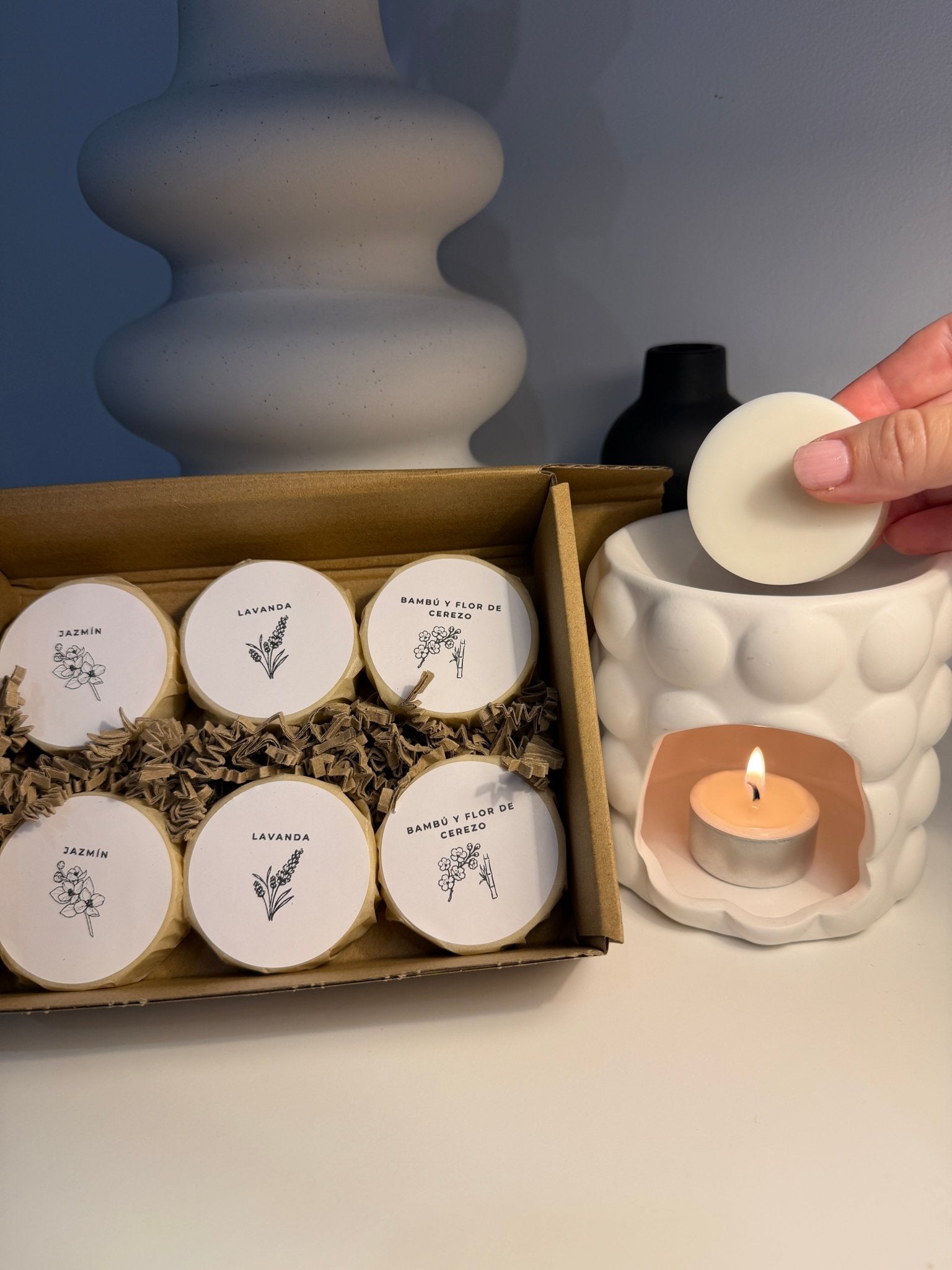 Pack Inicio Wax Melts – Elige tus Aromas con quemador Burbujas - Vibras Artesanía