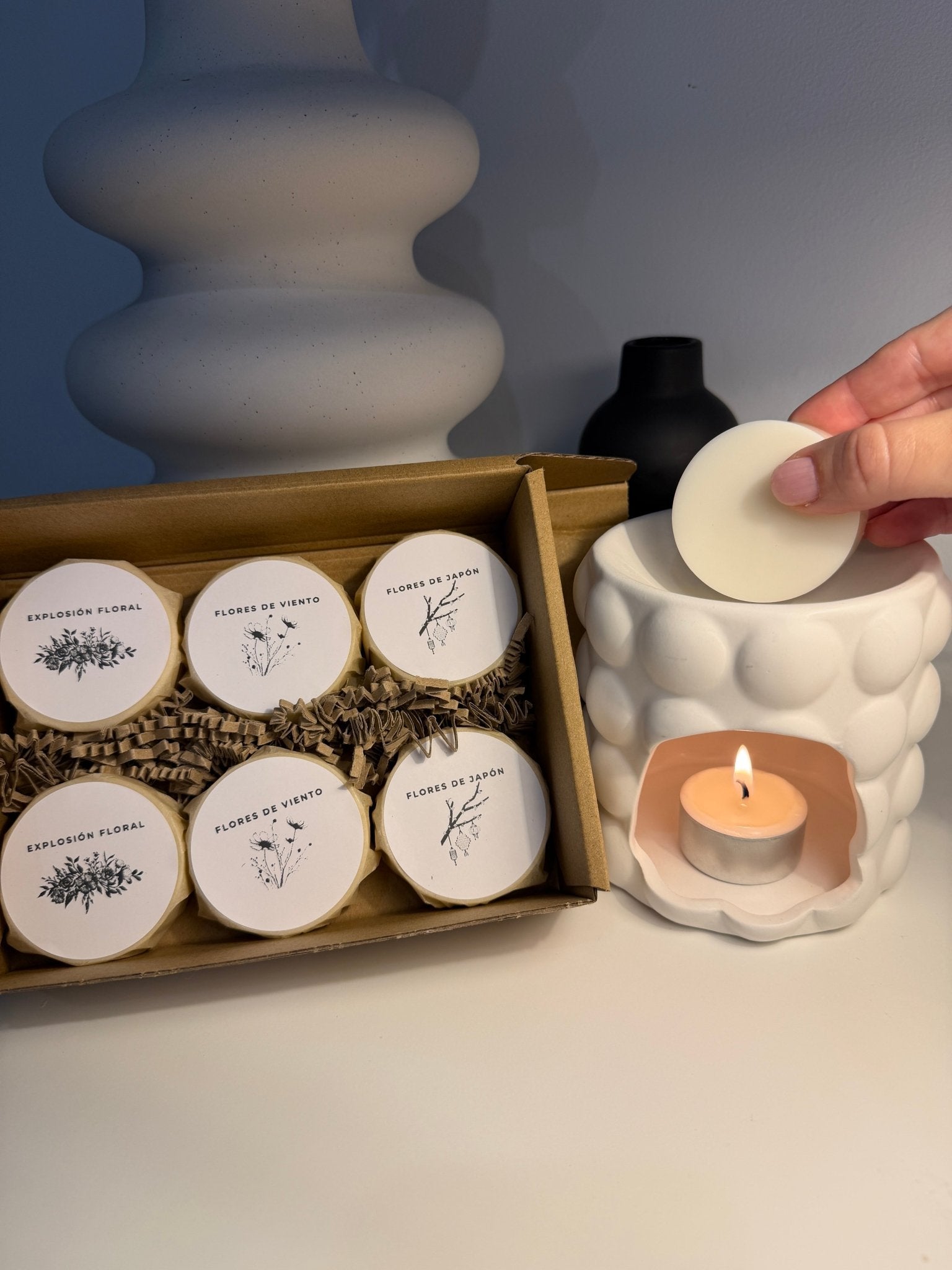Pack Inicio Wax Melts – Elige tus Aromas con quemador Burbujas - Vibras Artesanía
