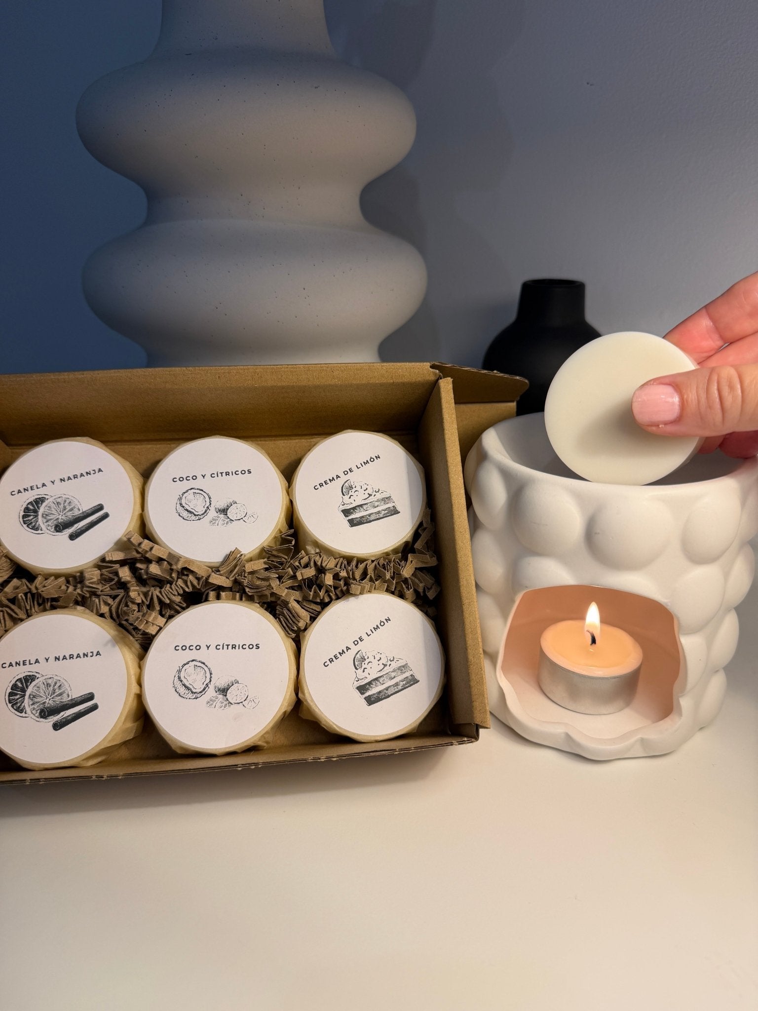 Pack Inicio Wax Melts – Elige tus Aromas con quemador Burbujas - Vibras Artesanía