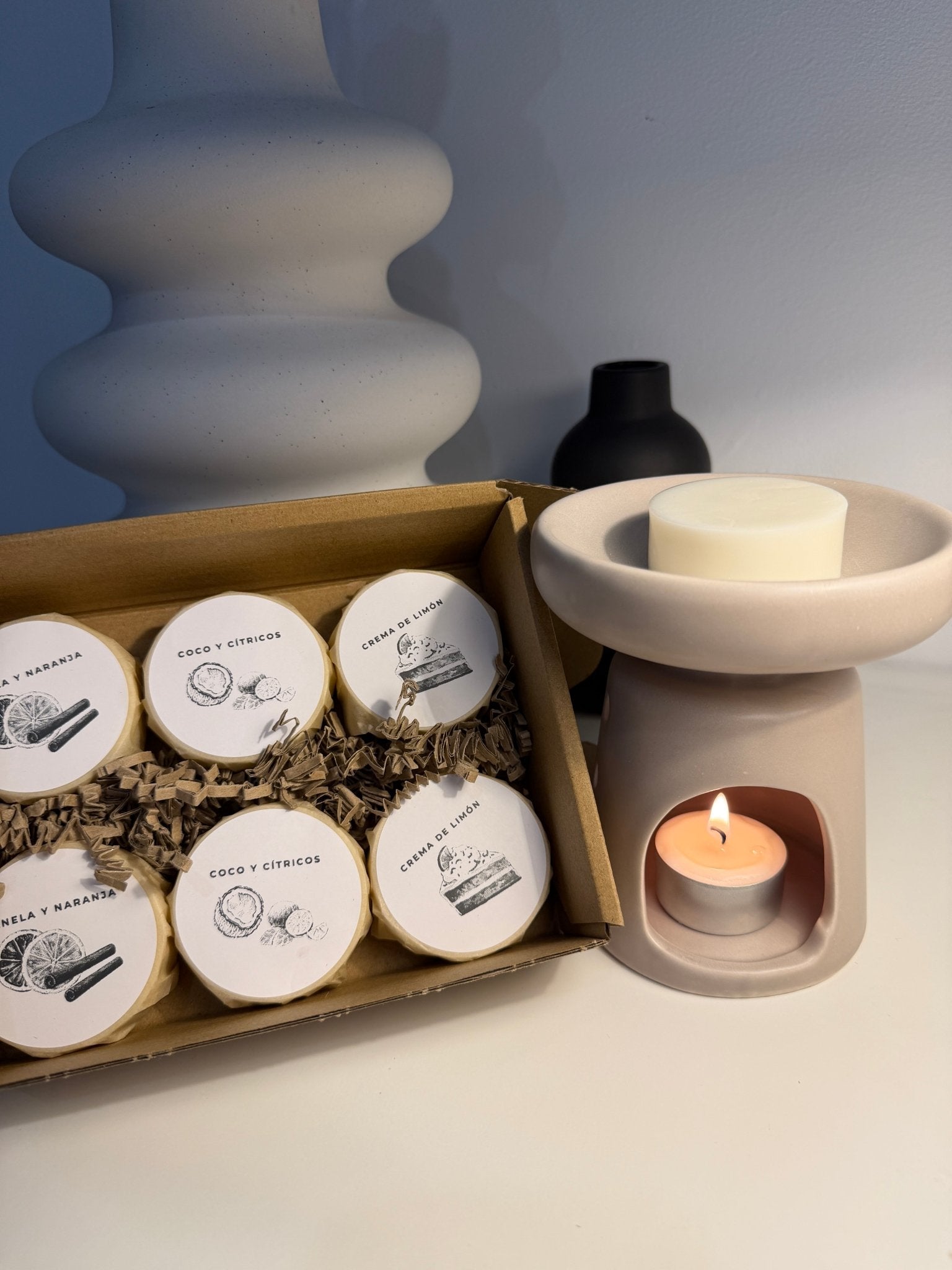 Pack Inicio Wax Melts – Elige tus Aromas con quemador Caliz - Vibras Artesanía