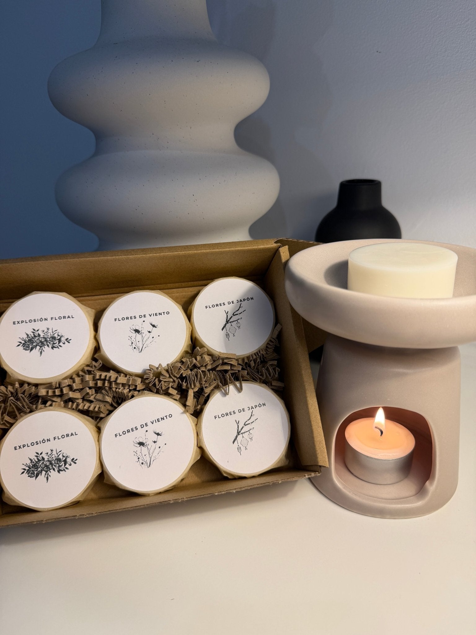 Pack Inicio Wax Melts – Elige tus Aromas con quemador Caliz - Vibras Artesanía