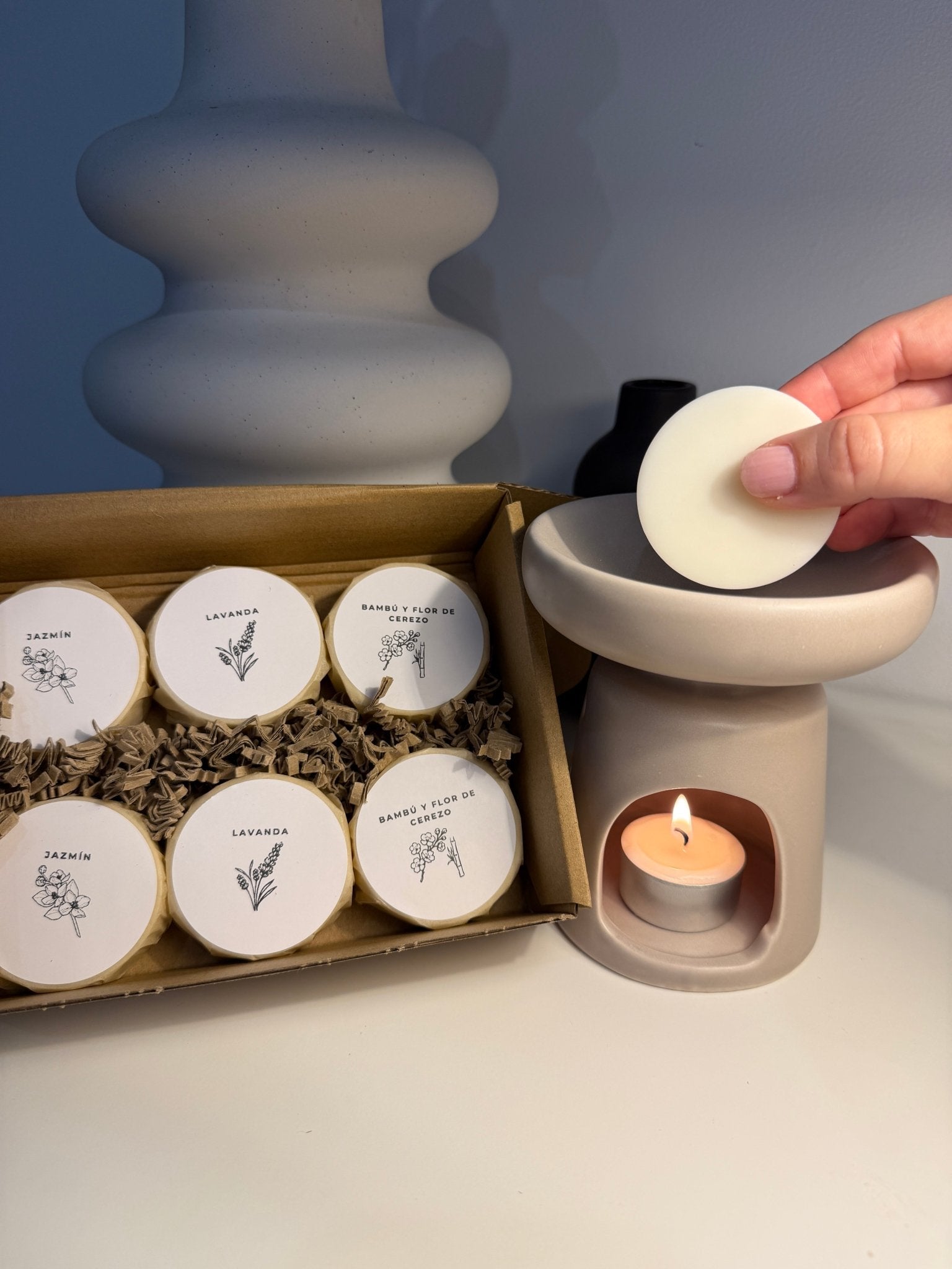 Pack Inicio Wax Melts – Elige tus Aromas con quemador Caliz - Vibras Artesanía