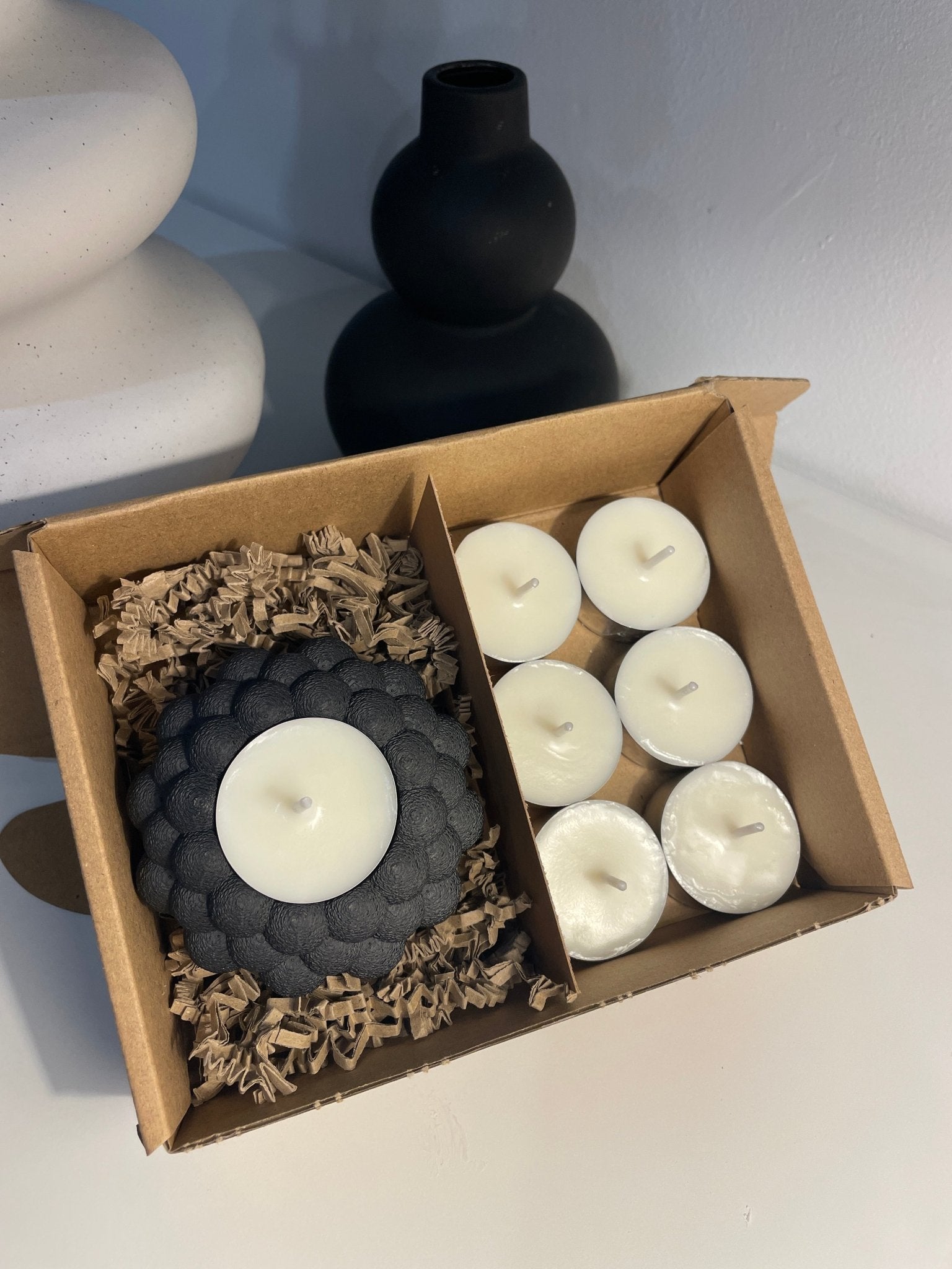 Pack portavelas 3D Burbujas con velas aromáticas - Vibras Artesanía