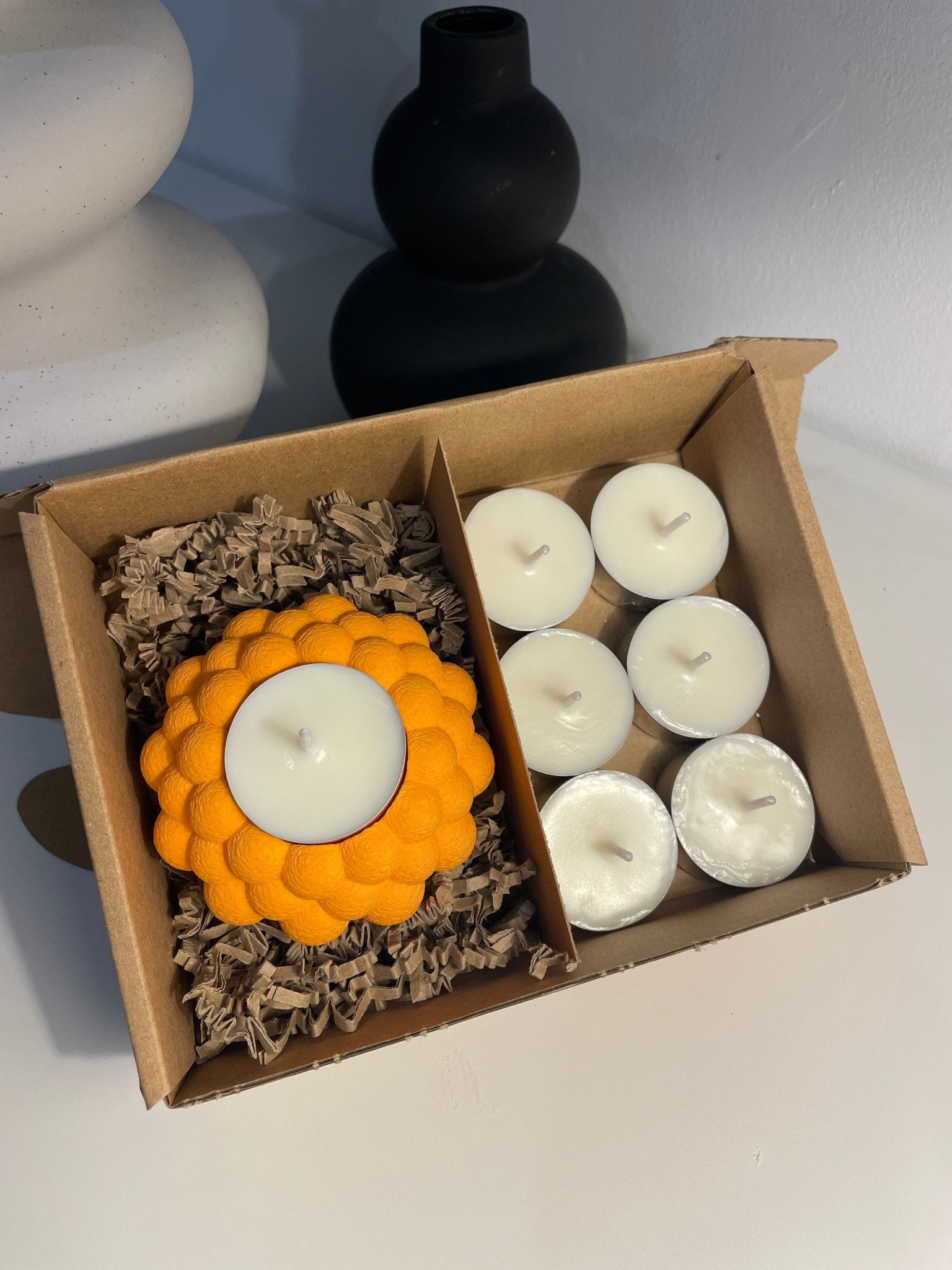 Pack portavelas 3D Burbujas con velas aromáticas - Vibras Artesanía