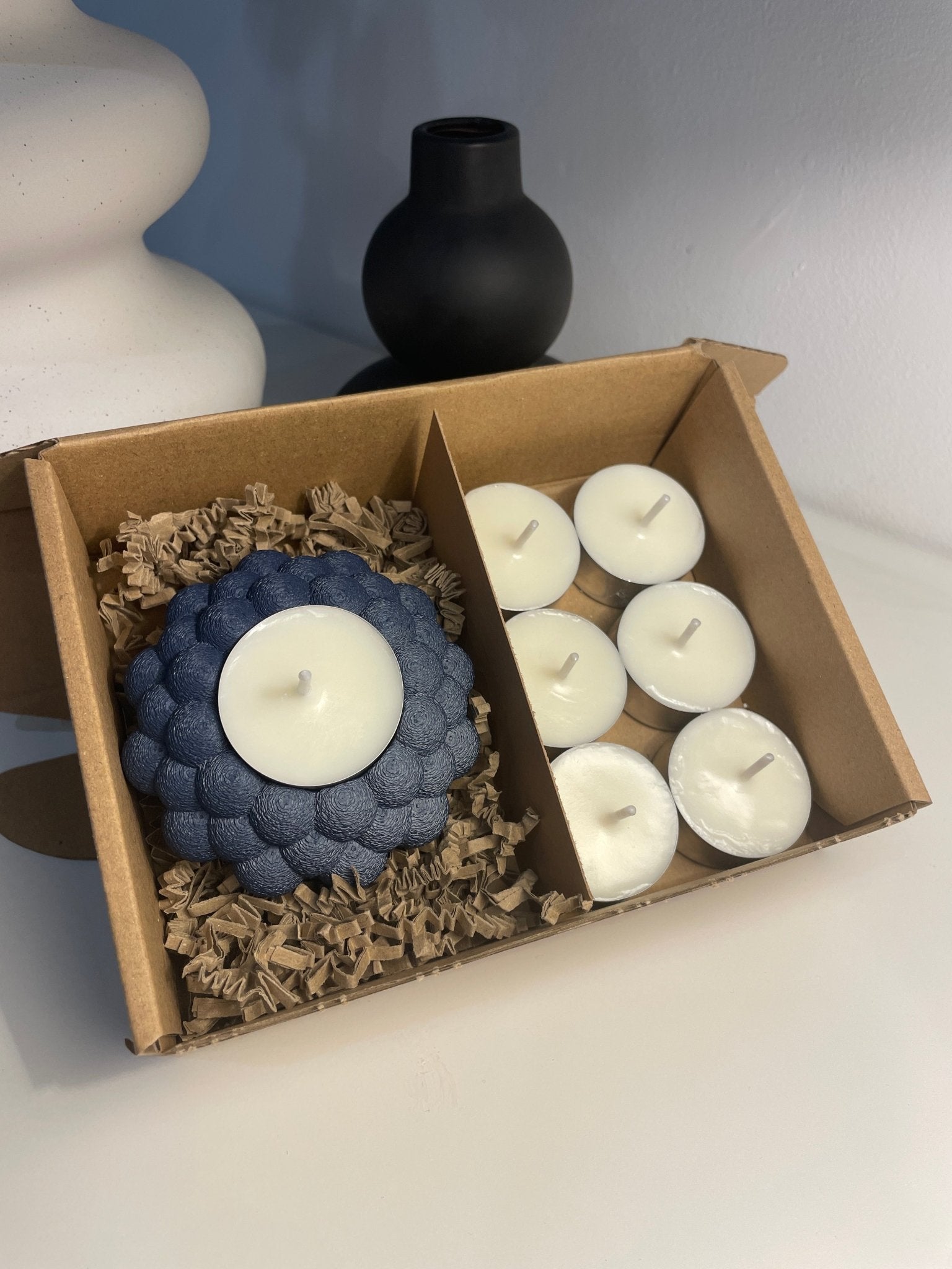 Pack portavelas 3D Burbujas con velas aromáticas - Vibras Artesanía