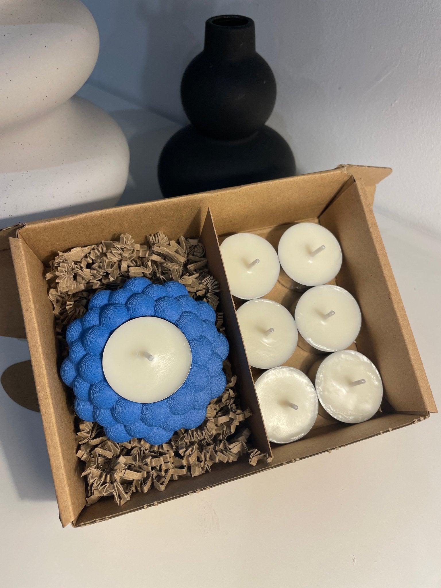 Pack portavelas 3D Burbujas con velas aromáticas - Vibras Artesanía