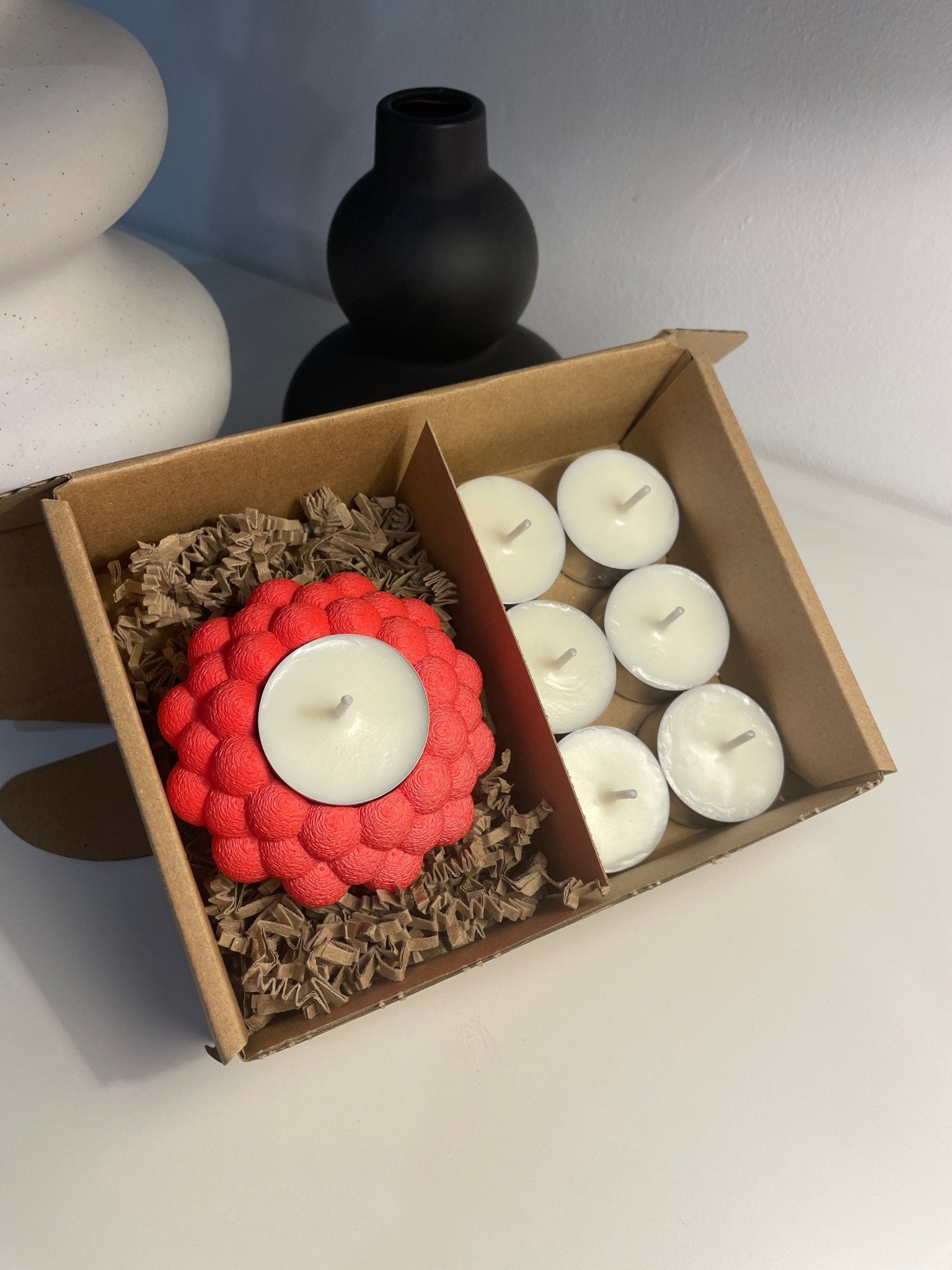 Pack portavelas 3D Burbujas con velas aromáticas - Vibras Artesanía