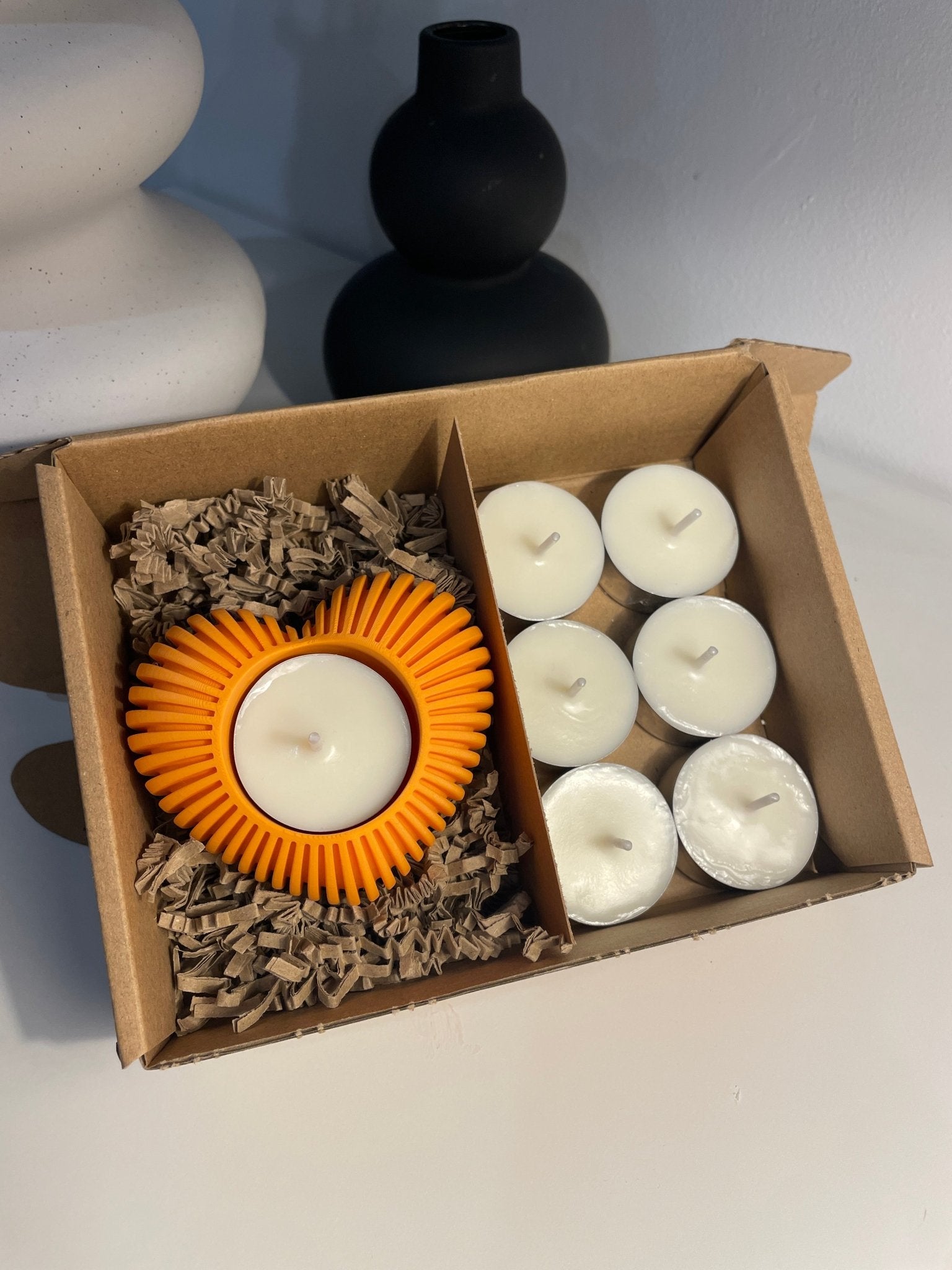 Pack portavelas 3D Corazón con velas aromáticas - Vibras Artesanía
