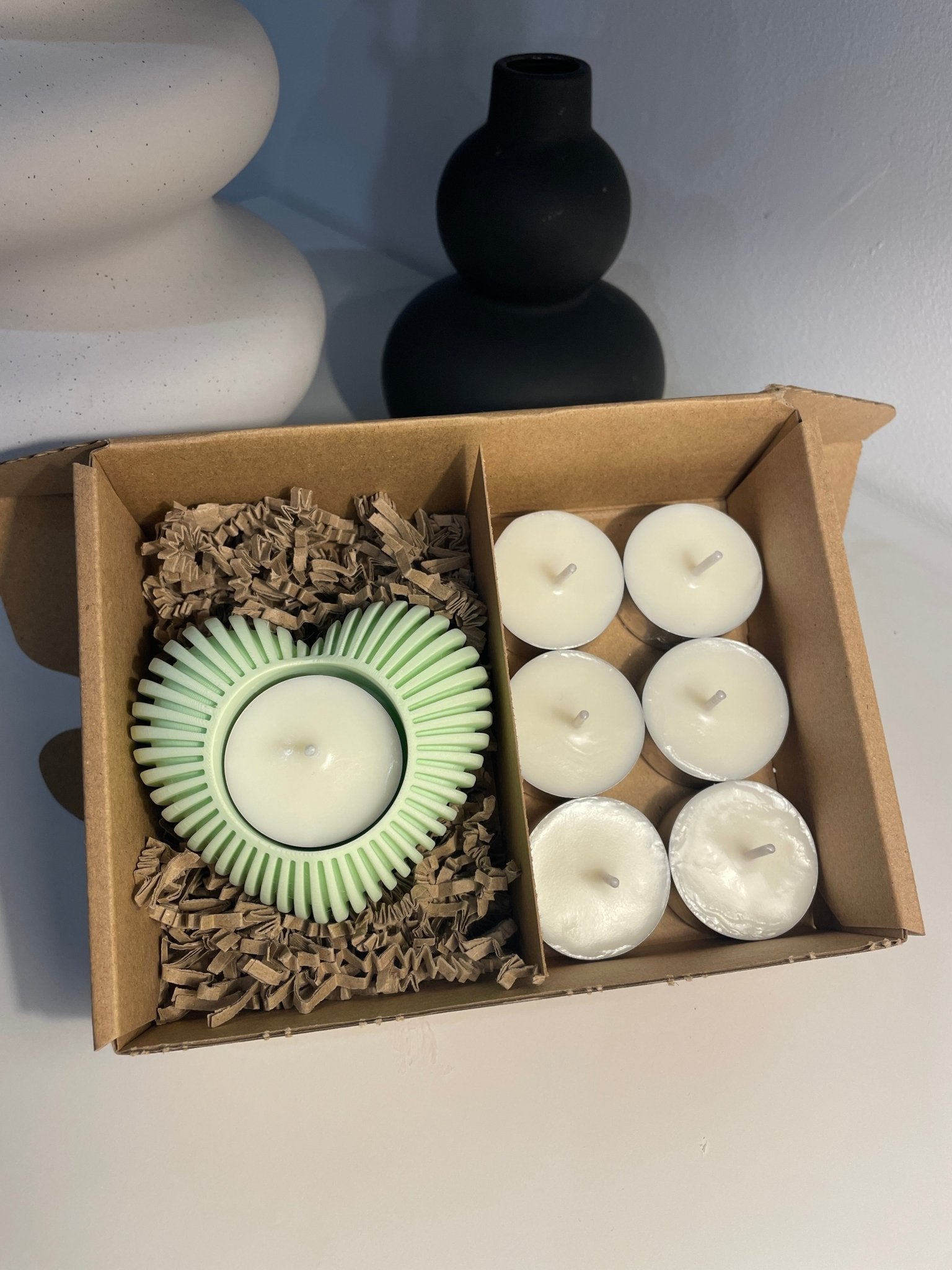Pack portavelas 3D Corazón con velas aromáticas - Vibras Artesanía