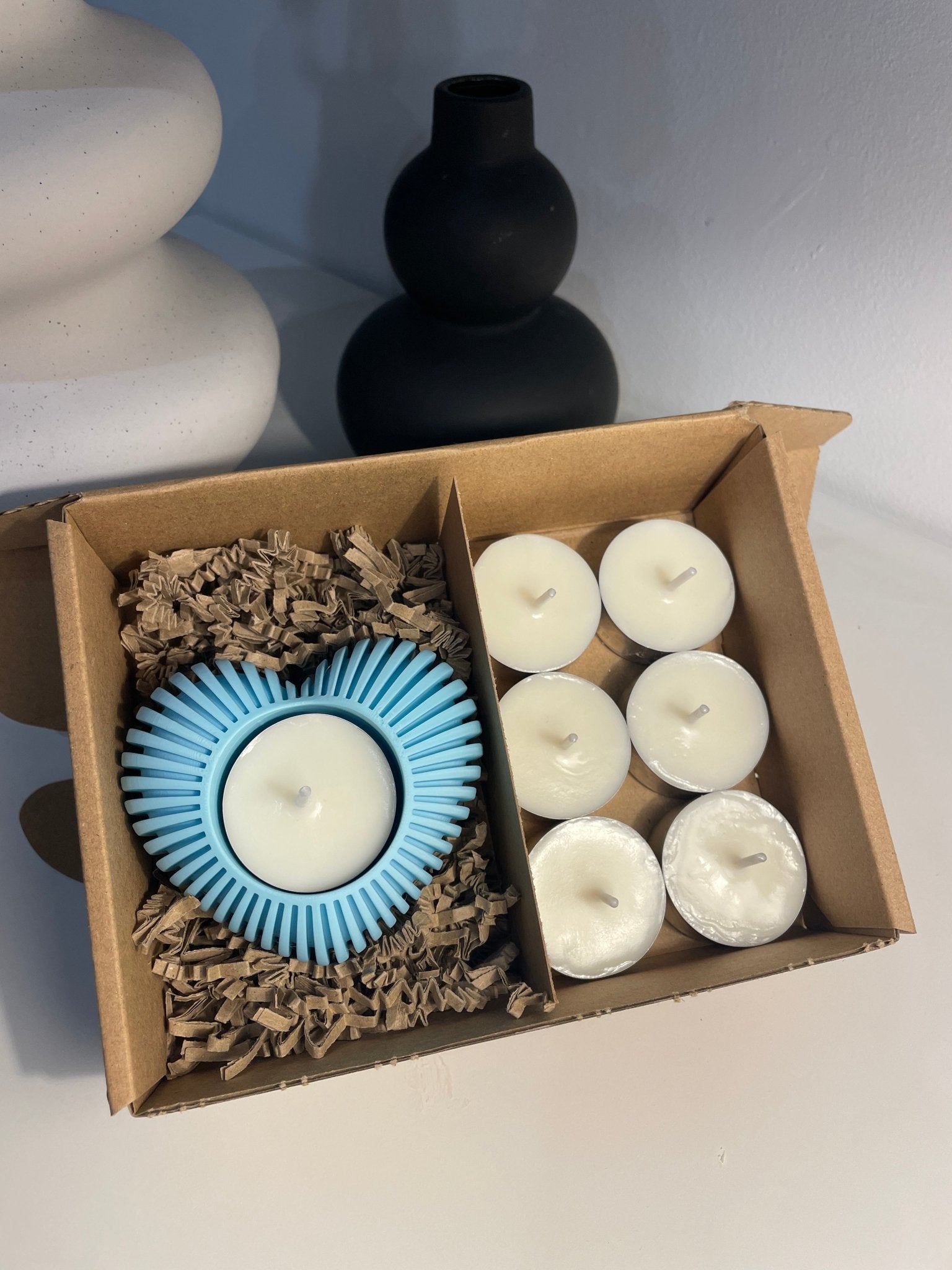 Pack portavelas 3D Corazón con velas aromáticas - Vibras Artesanía