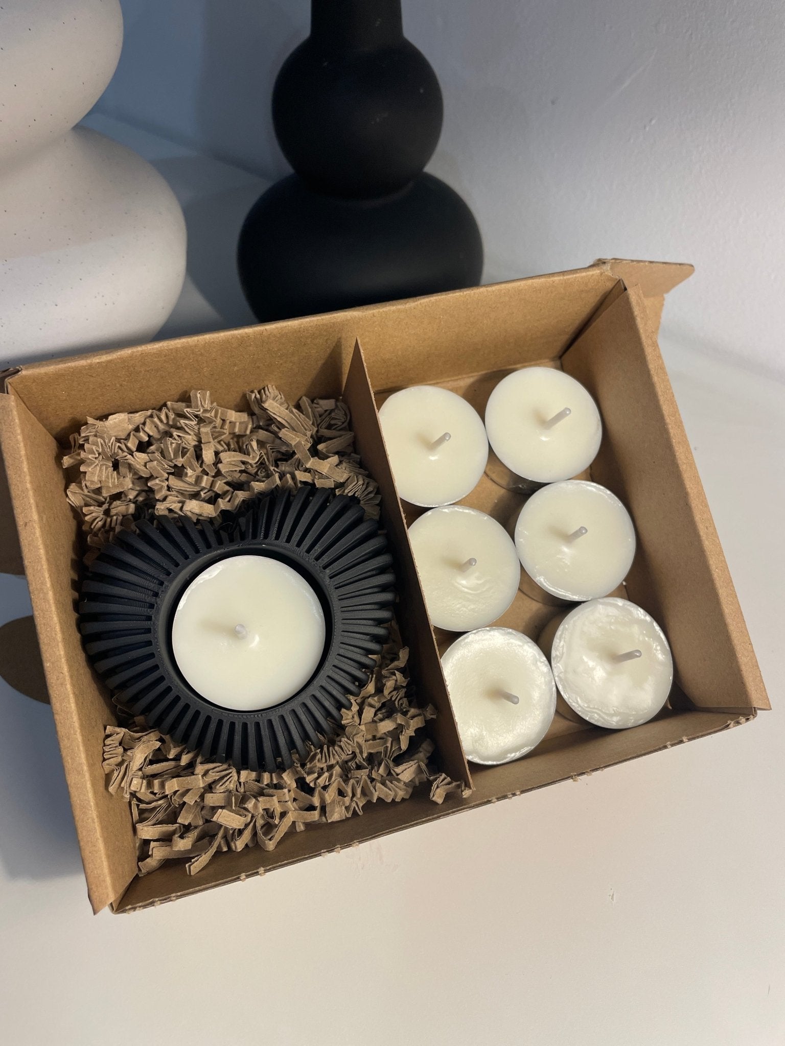 Pack portavelas 3D Corazón con velas aromáticas - Vibras Artesanía