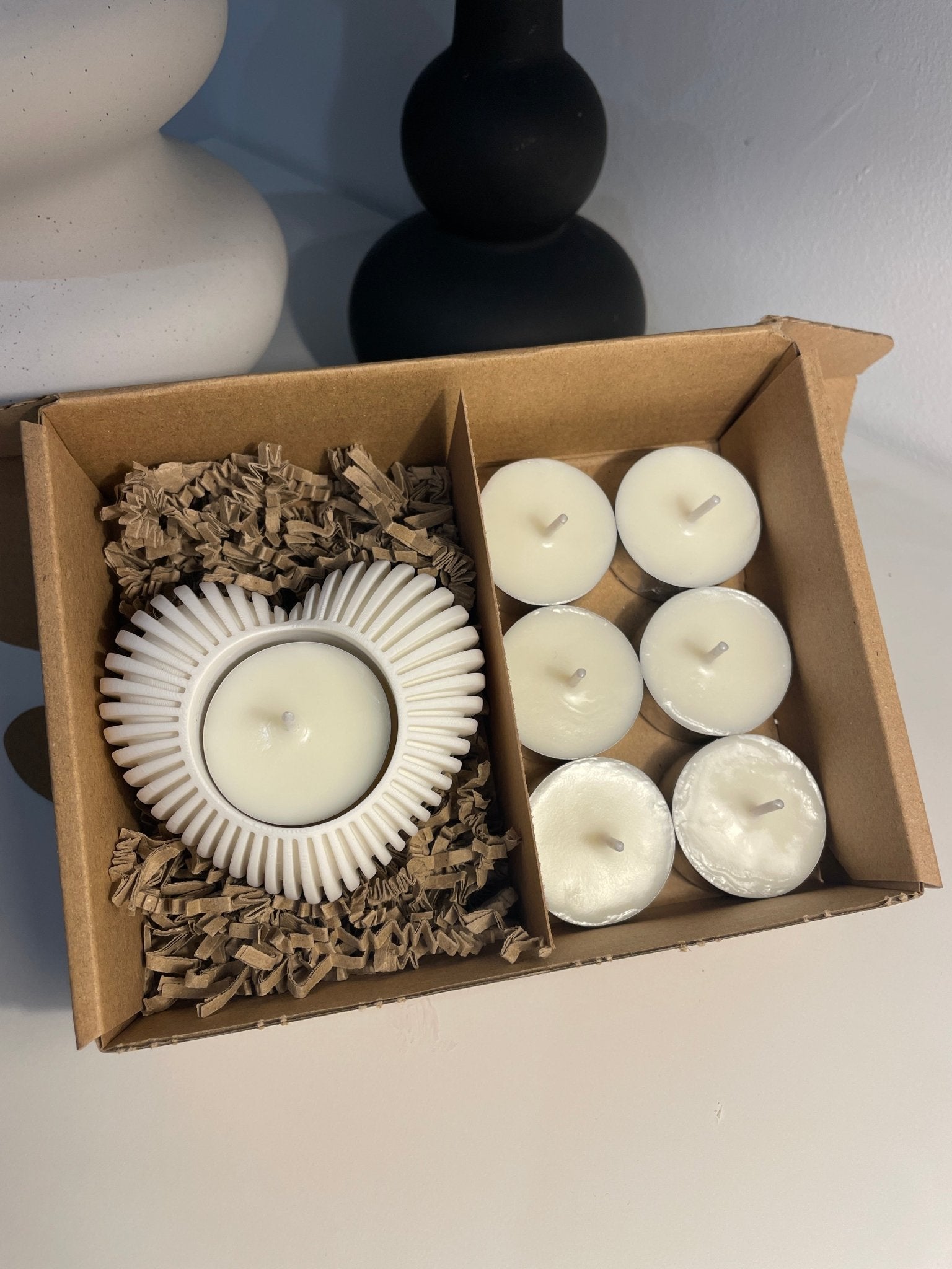 Pack portavelas 3D Corazón con velas aromáticas - Vibras Artesanía