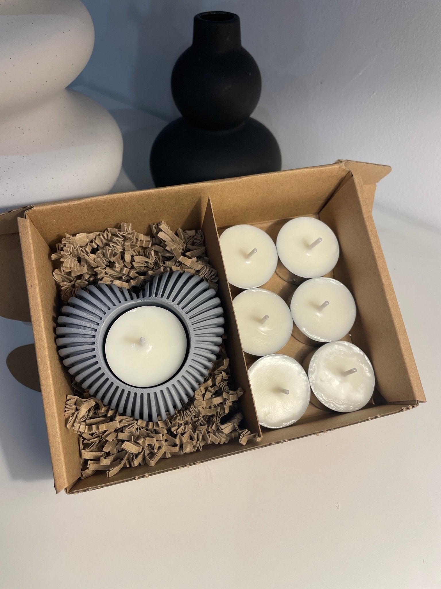 Pack portavelas 3D Corazón con velas aromáticas - Vibras Artesanía