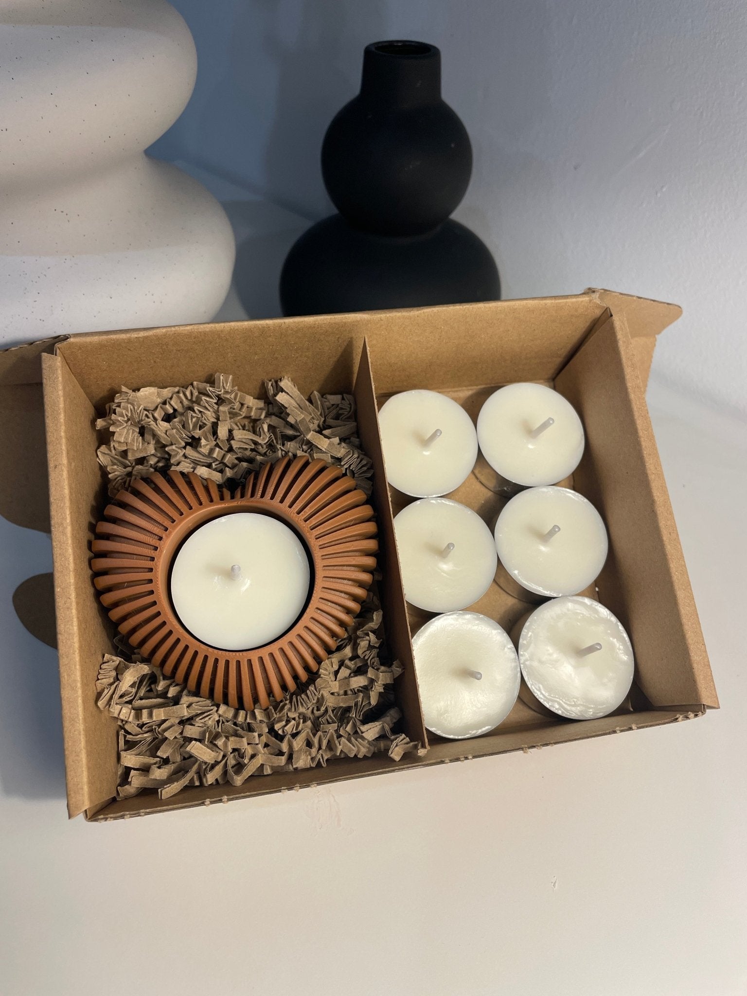 Pack portavelas 3D Corazón con velas aromáticas - Vibras Artesanía