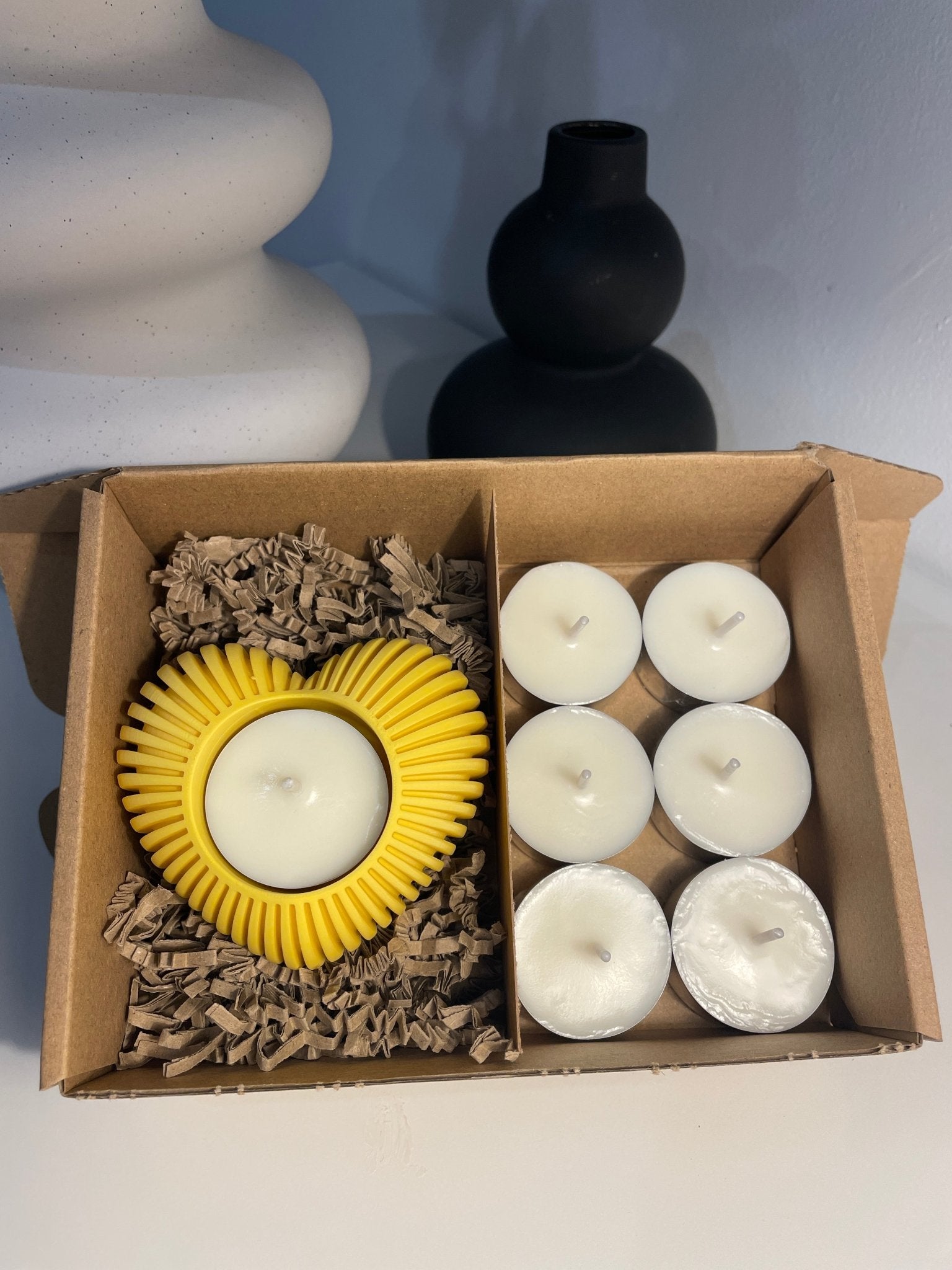 Pack portavelas 3D Corazón con velas aromáticas - Vibras Artesanía