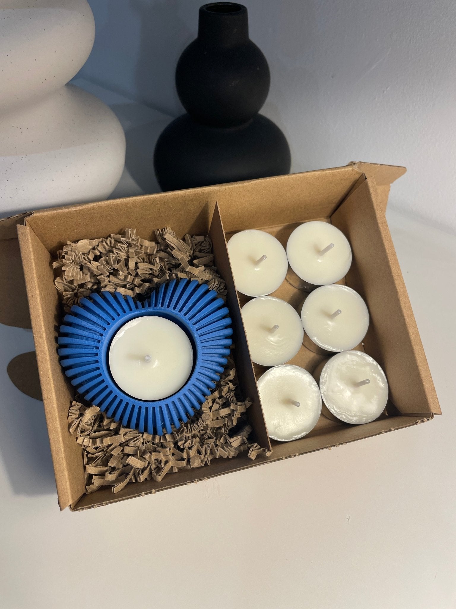 Pack portavelas 3D Corazón con velas aromáticas - Vibras Artesanía