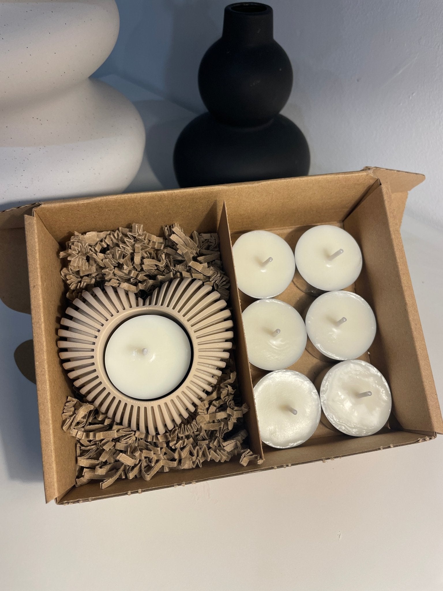 Pack portavelas 3D Corazón con velas aromáticas - Vibras Artesanía