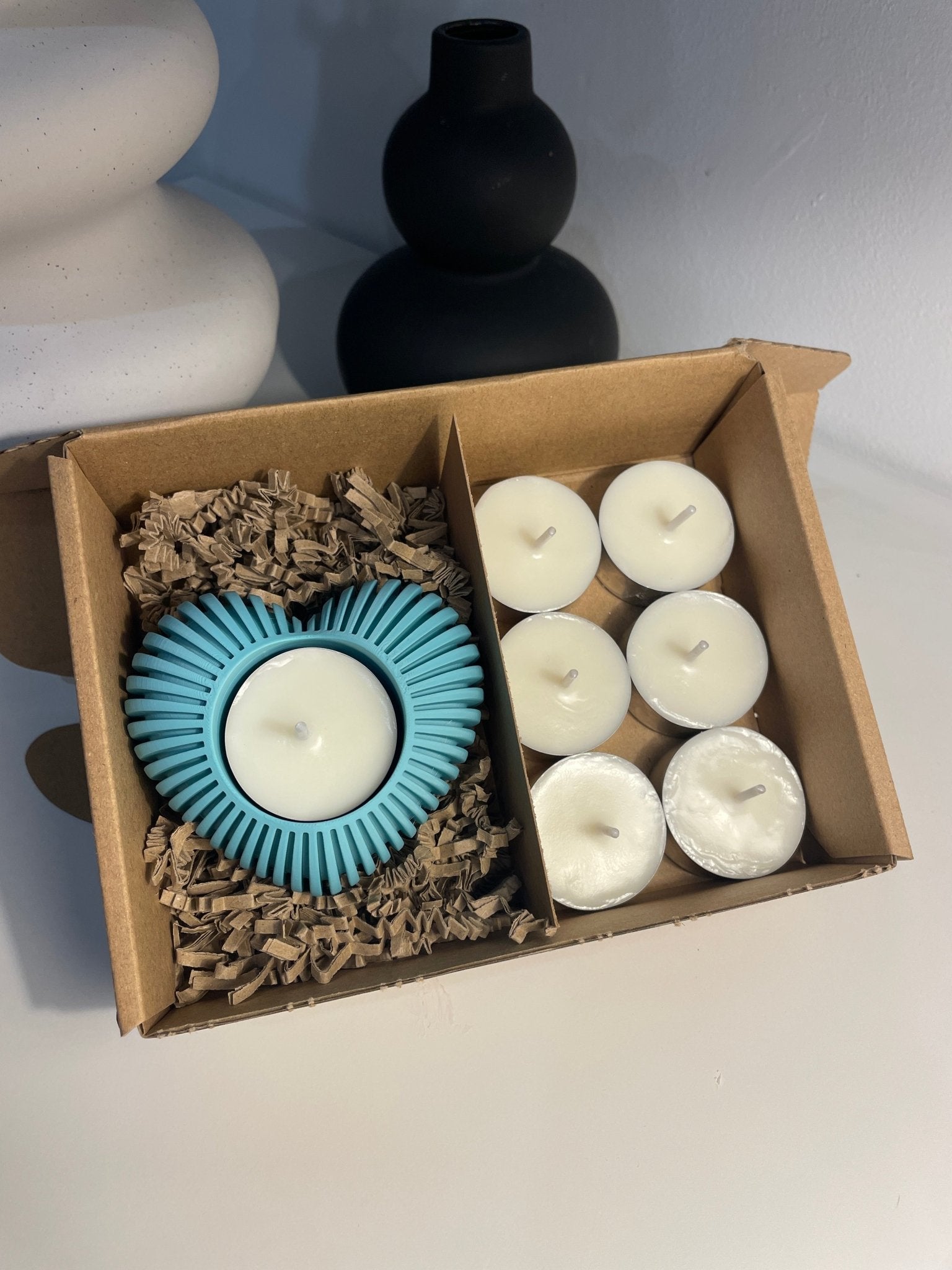 Pack portavelas 3D Corazón con velas aromáticas - Vibras Artesanía