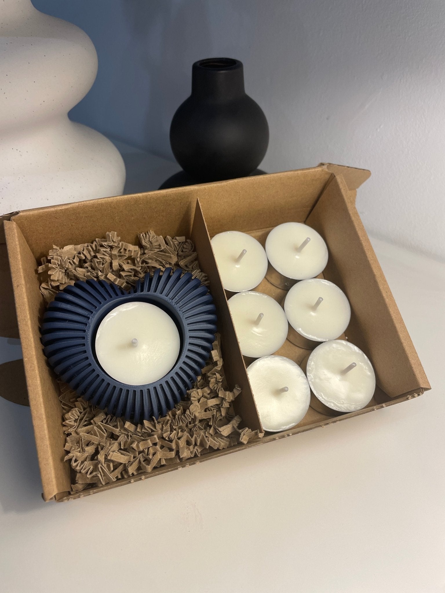 Pack portavelas 3D Corazón con velas aromáticas - Vibras Artesanía