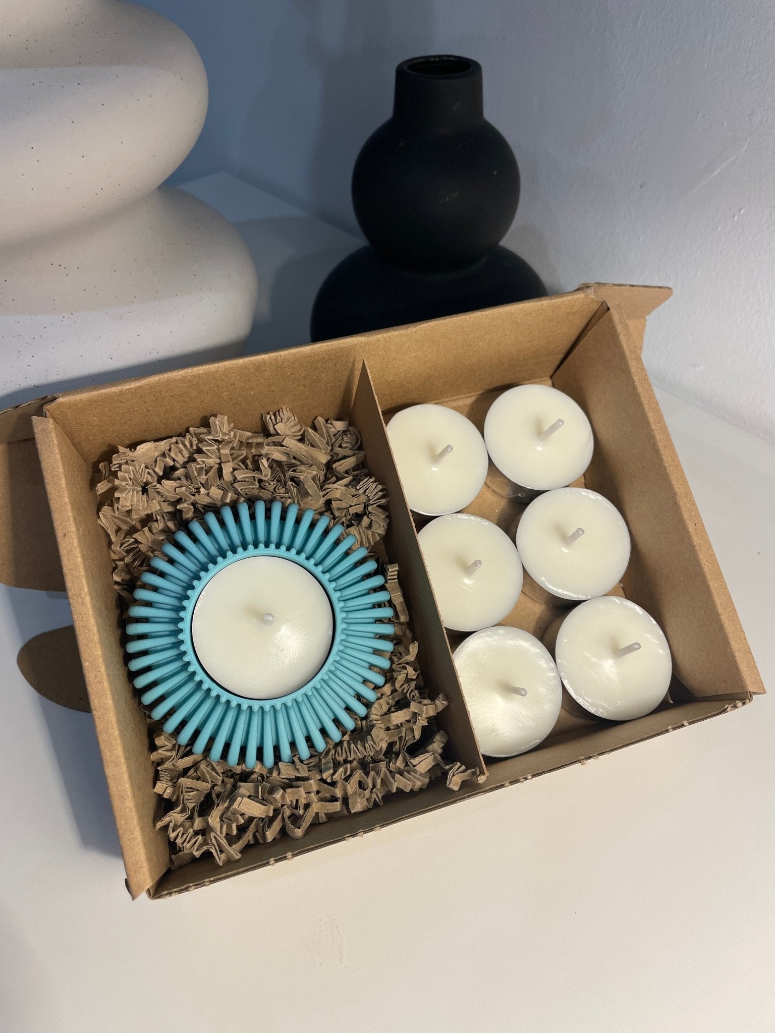 Pack portavelas 3D Engranaje con velas aromáticas - Vibras Artesanía