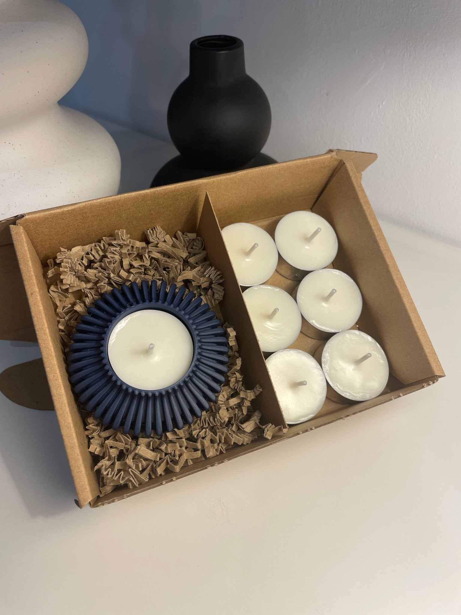 Pack portavelas 3D Engranaje con velas aromáticas - Vibras Artesanía