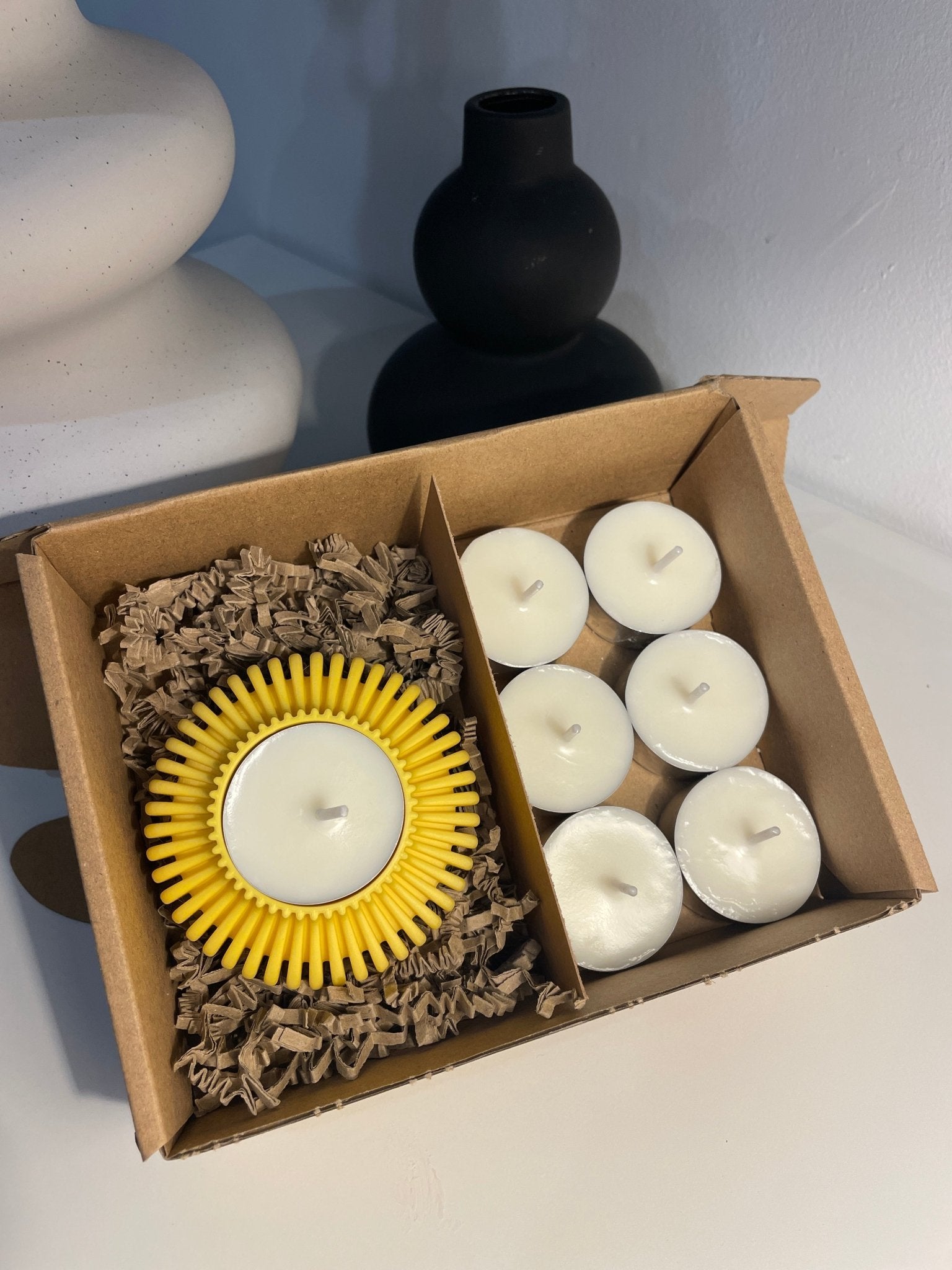 Pack portavelas 3D Engranaje con velas aromáticas - Vibras Artesanía