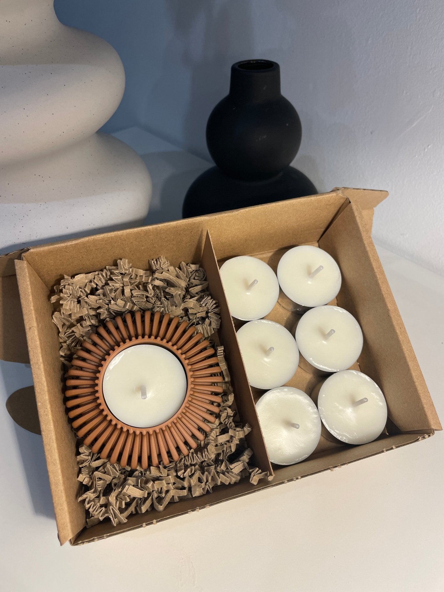 Pack portavelas 3D Engranaje con velas aromáticas - Vibras Artesanía