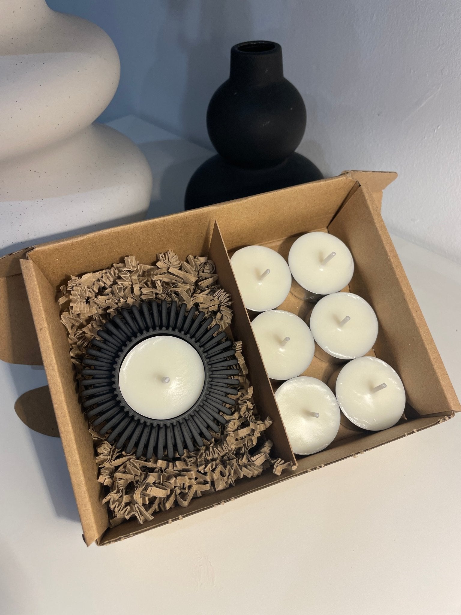 Pack portavelas 3D Engranaje con velas aromáticas - Vibras Artesanía
