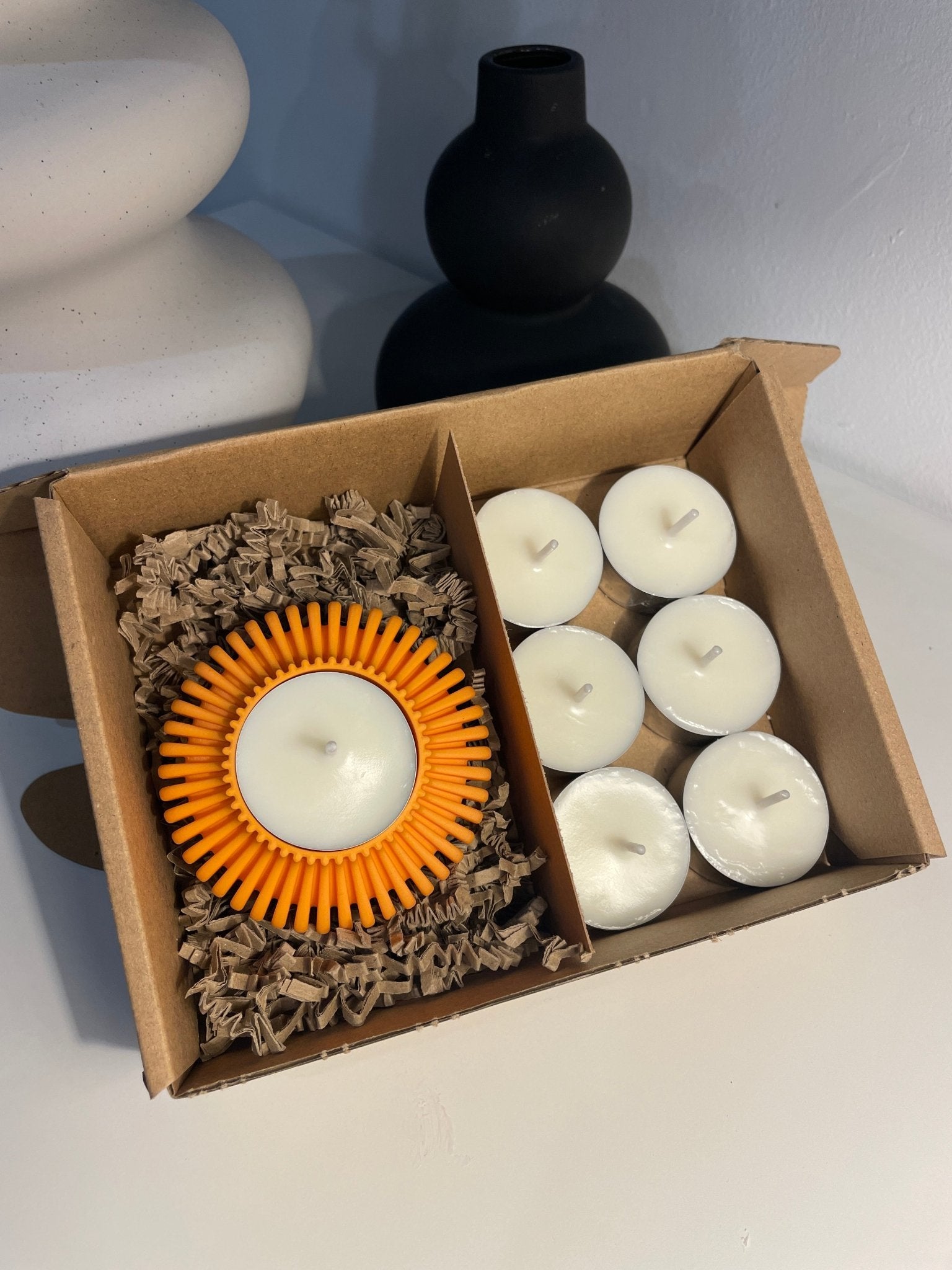 Pack portavelas 3D Engranaje con velas aromáticas - Vibras Artesanía
