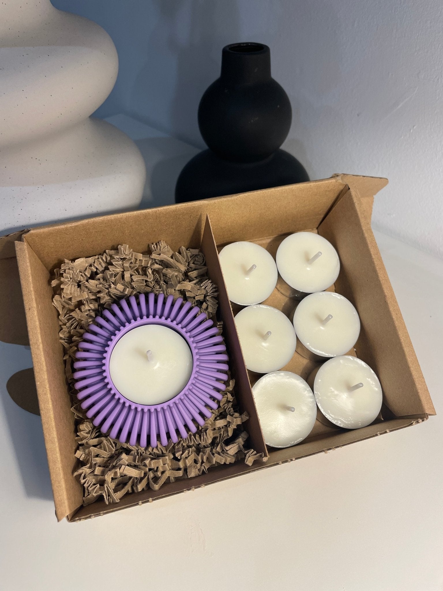 Pack portavelas 3D Engranaje con velas aromáticas - Vibras Artesanía