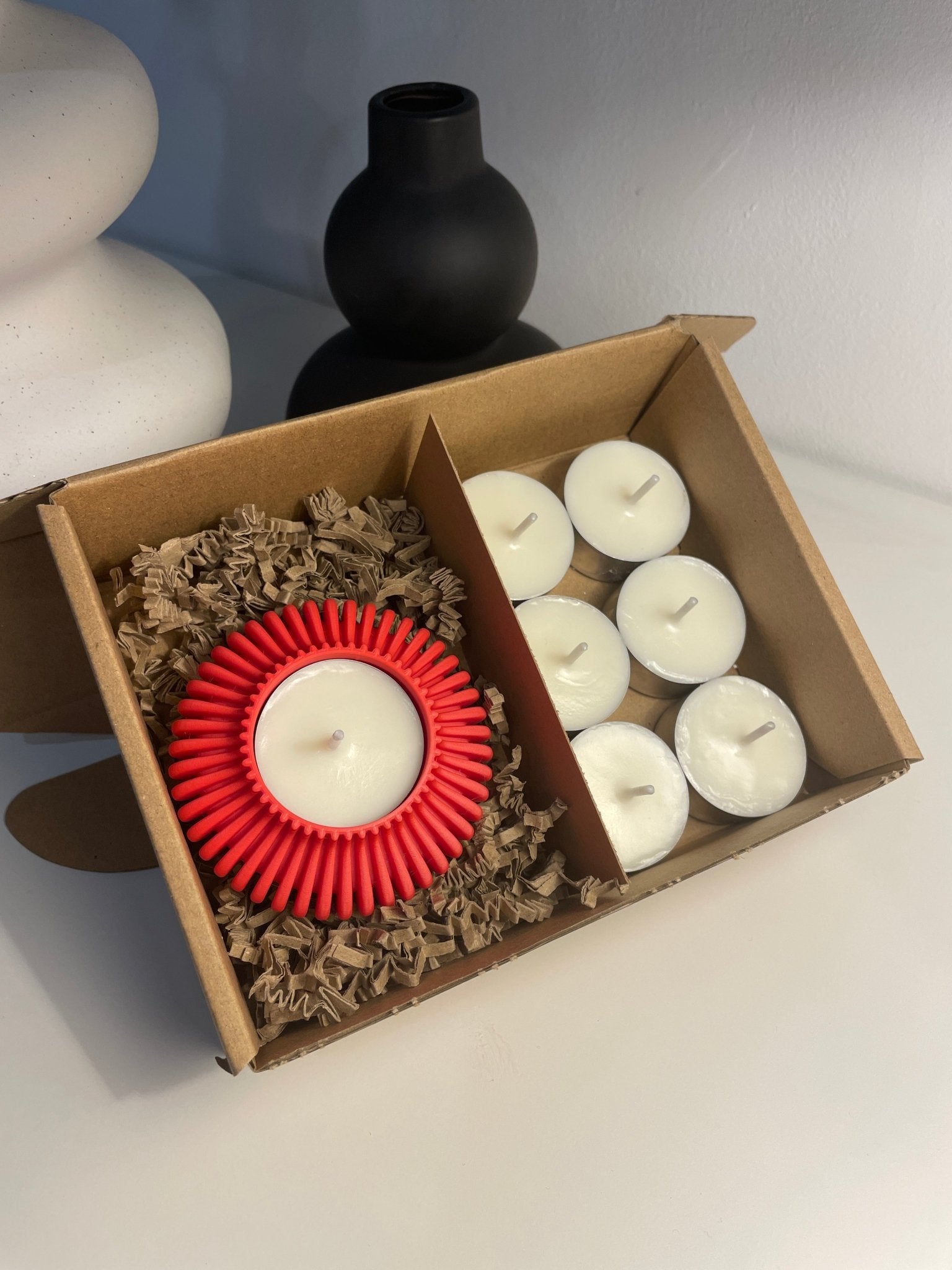 Pack portavelas 3D Engranaje con velas aromáticas - Vibras Artesanía