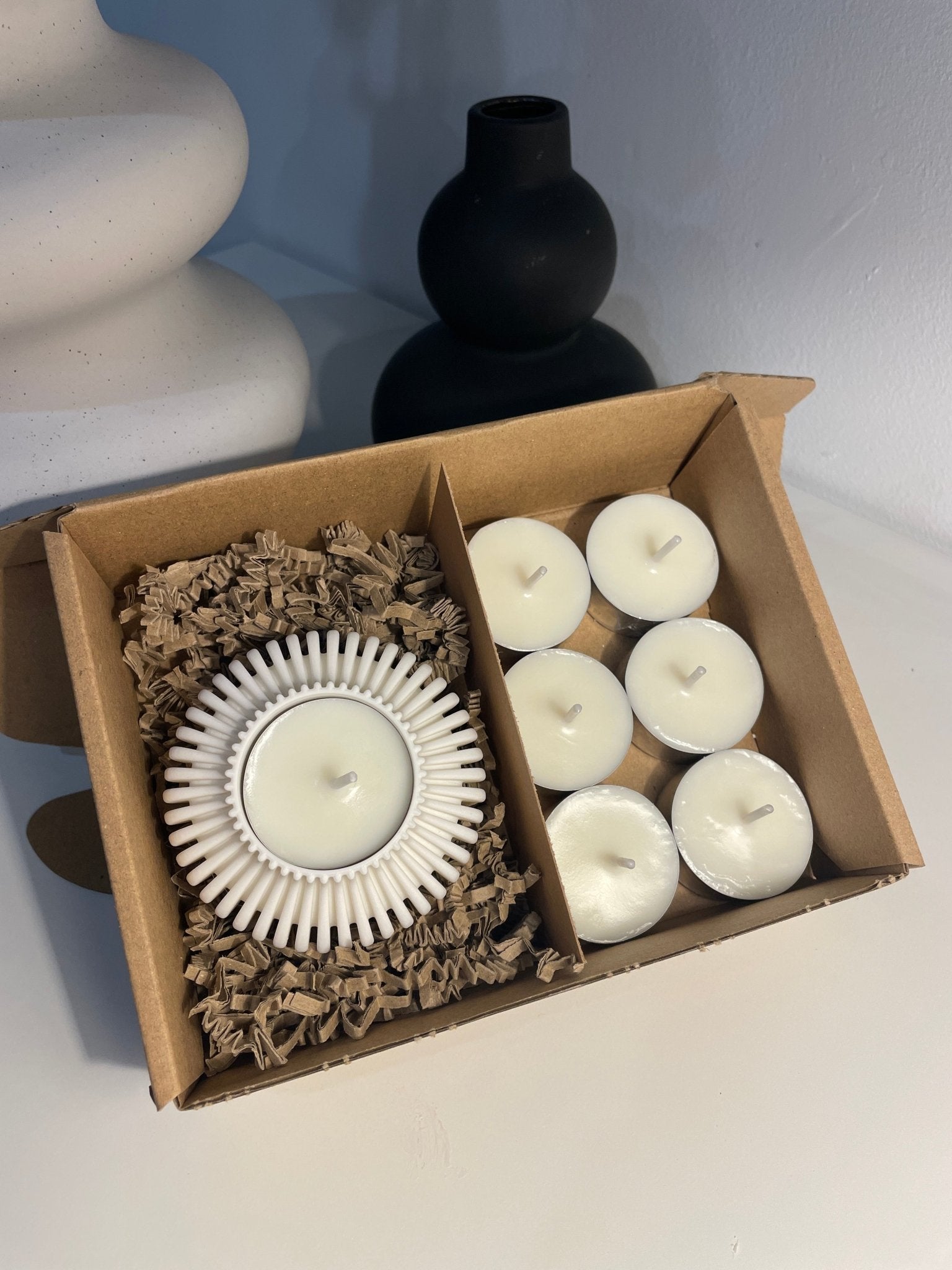 Pack portavelas 3D Engranaje con velas aromáticas - Vibras Artesanía