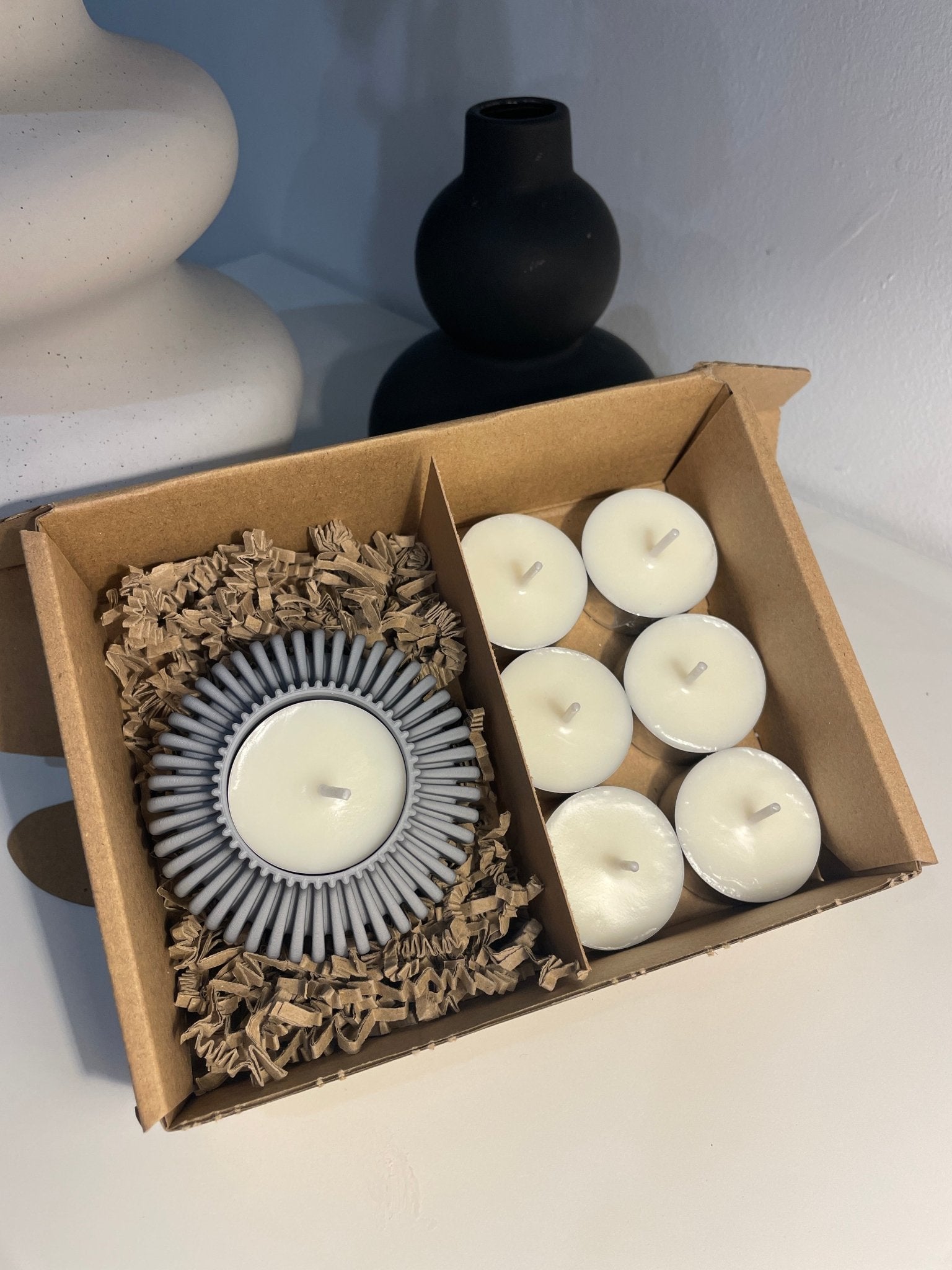 Pack portavelas 3D Engranaje con velas aromáticas - Vibras Artesanía