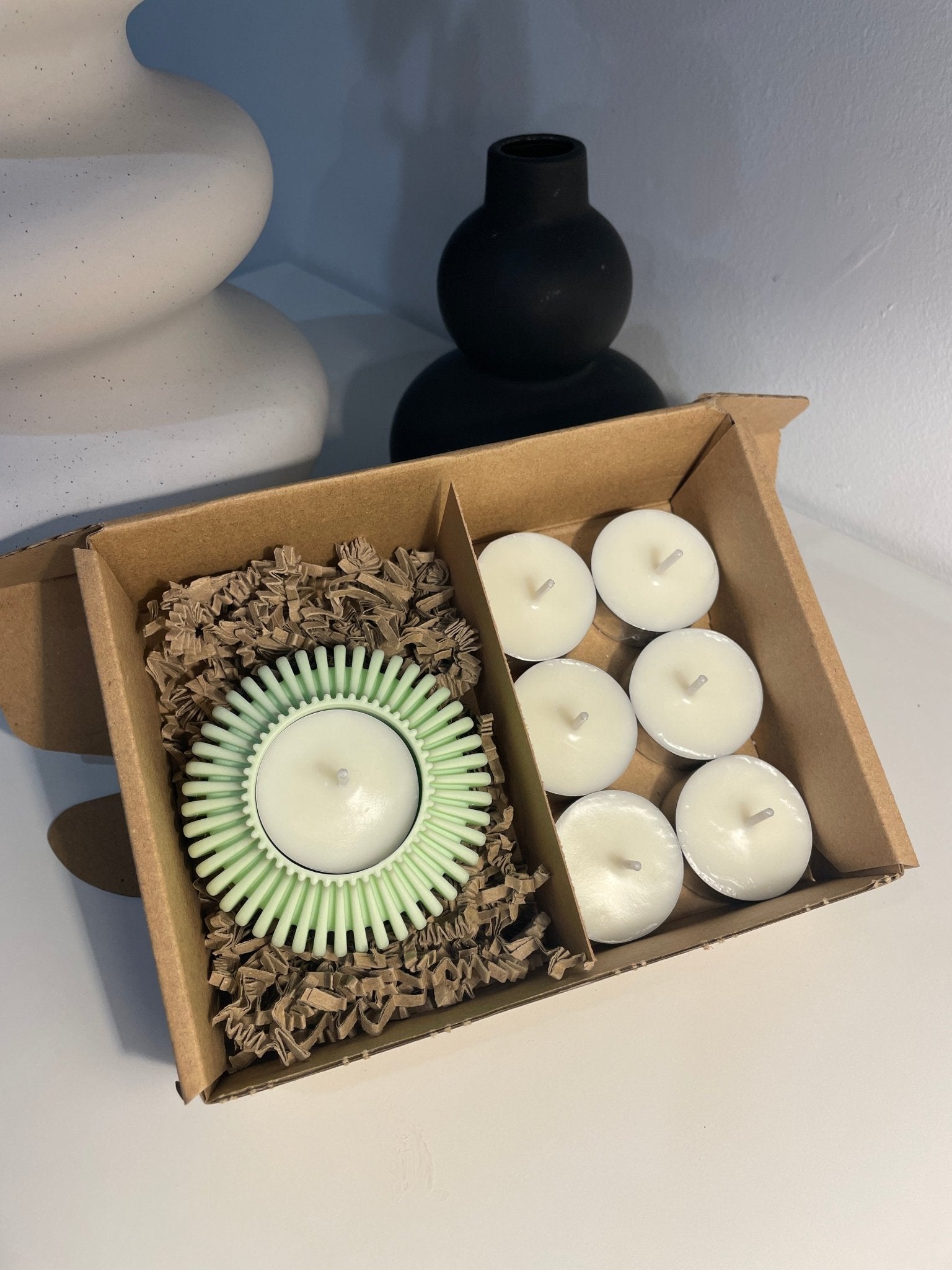 Pack portavelas 3D Engranaje con velas aromáticas - Vibras Artesanía