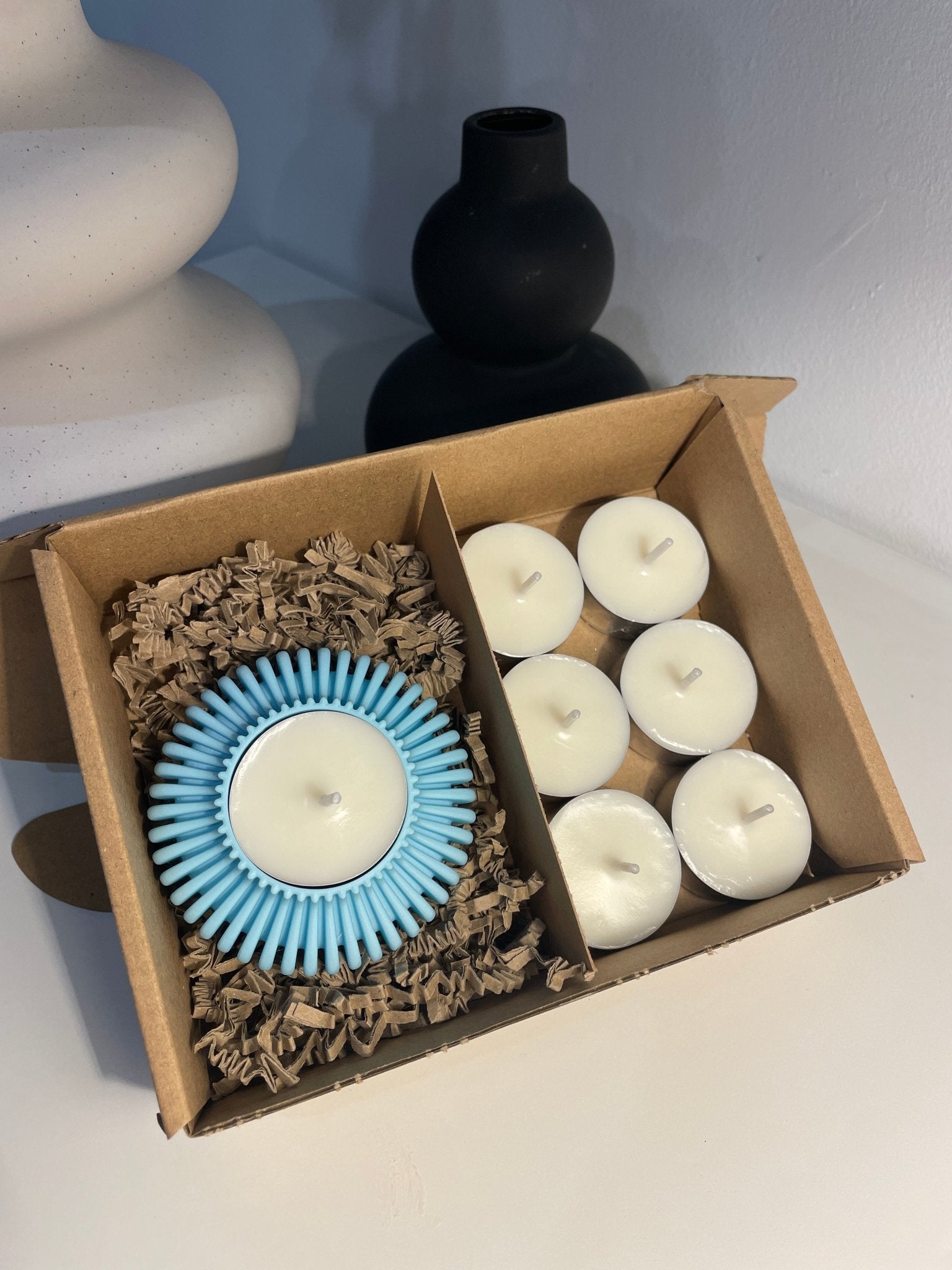 Pack portavelas 3D Engranaje con velas aromáticas - Vibras Artesanía