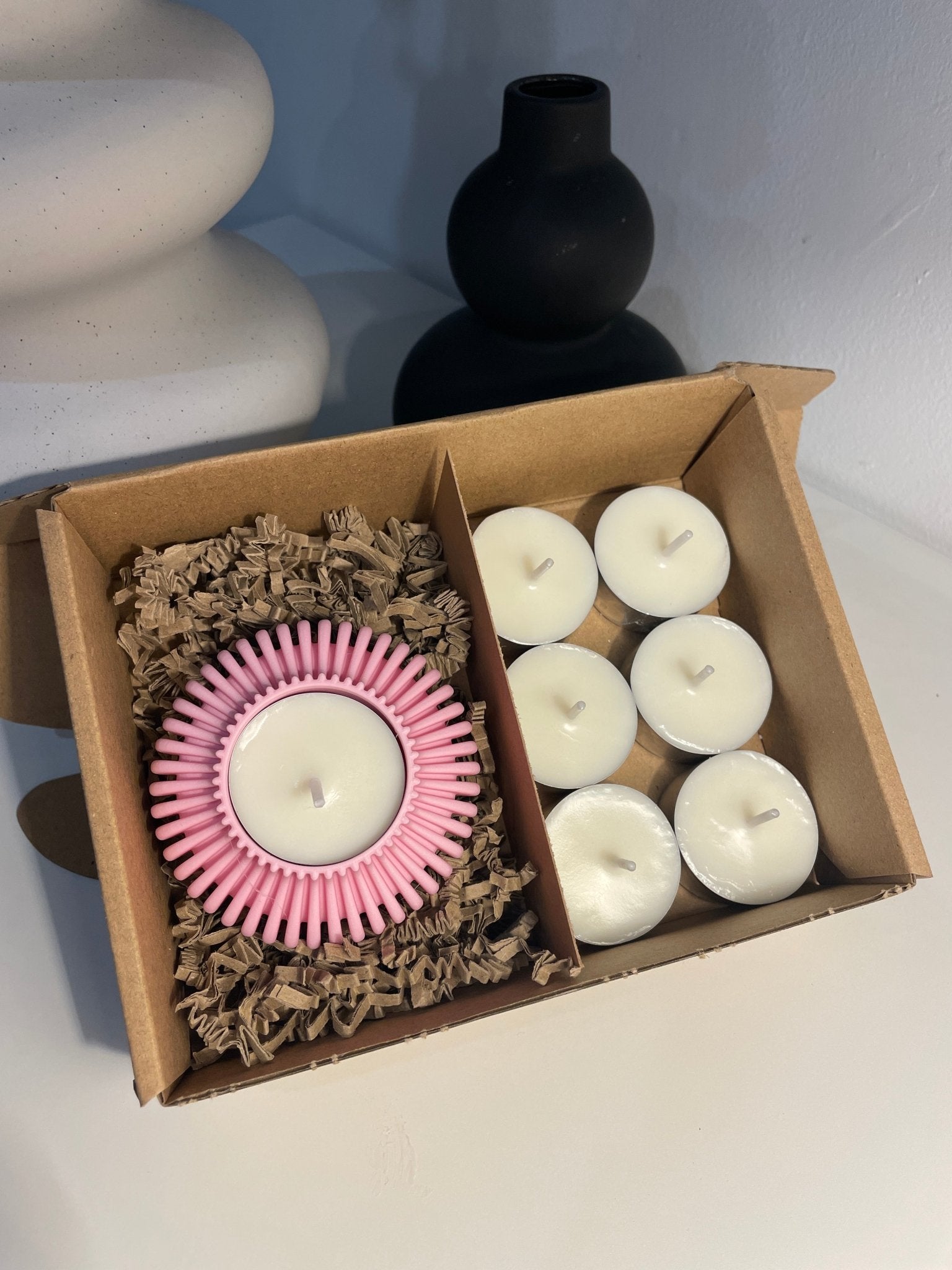 Pack portavelas 3D Engranaje con velas aromáticas - Vibras Artesanía