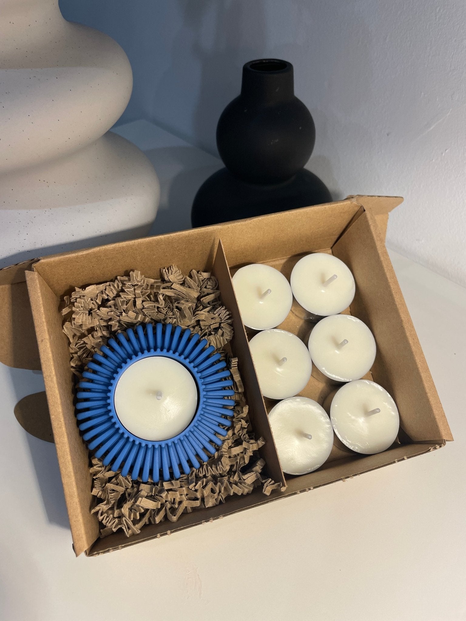 Pack portavelas 3D Engranaje con velas aromáticas - Vibras Artesanía