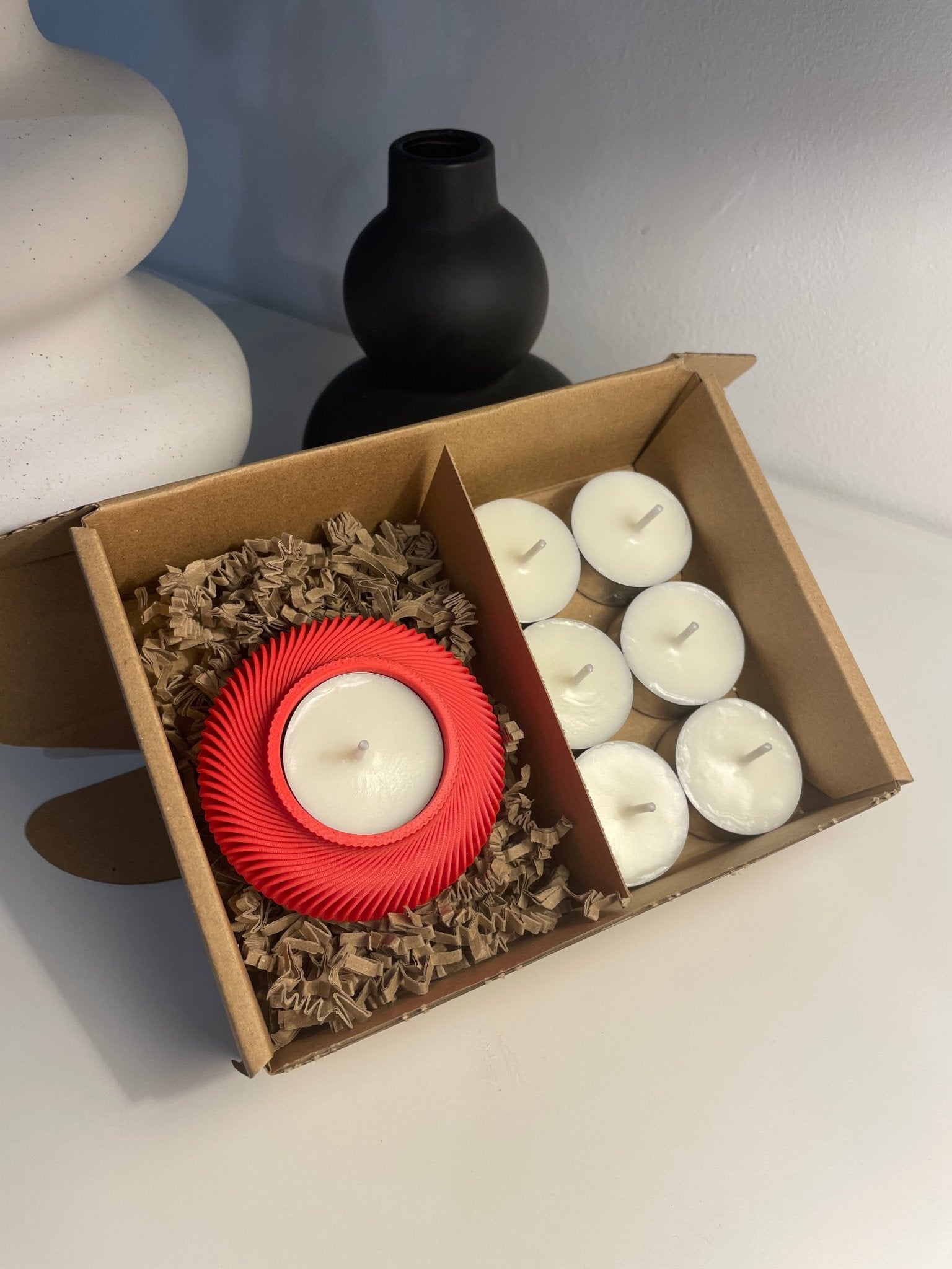 Pack portavelas 3D Espiral con velas aromáticas - Vibras Artesanía