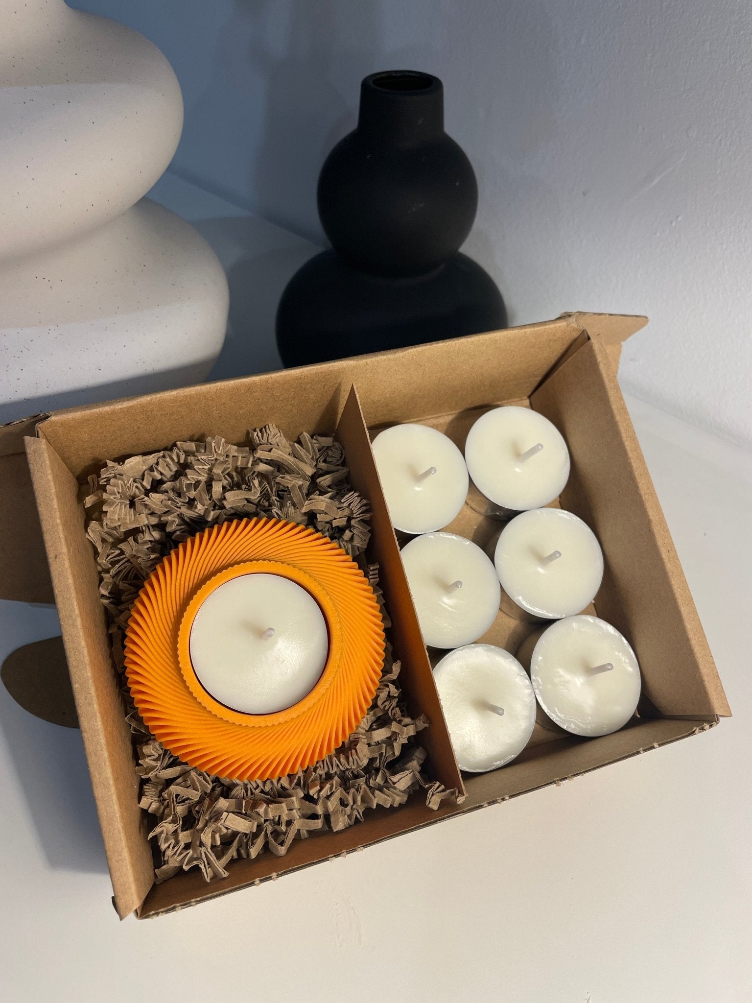 Pack portavelas 3D Espiral con velas aromáticas - Vibras Artesanía