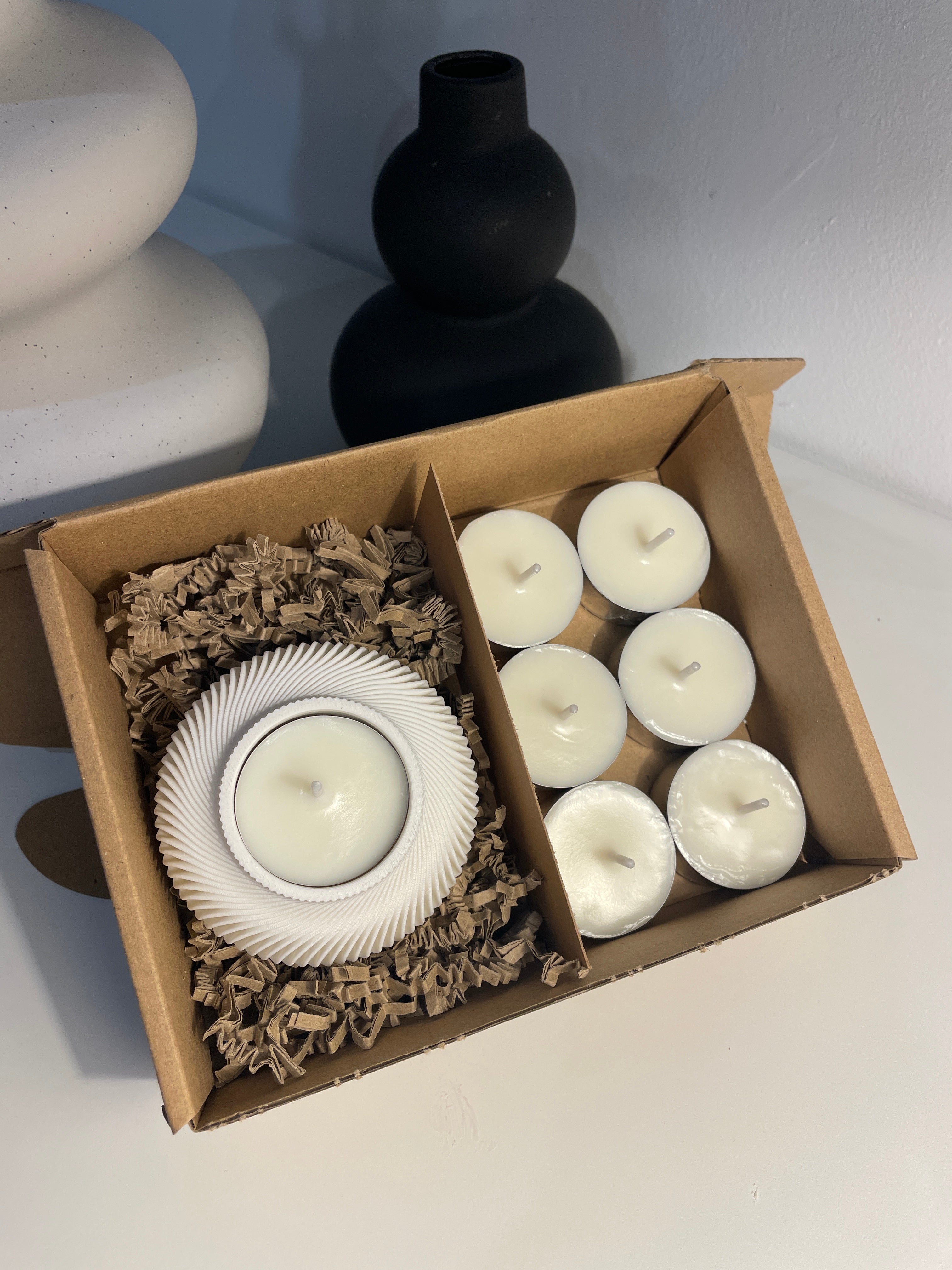 Porta velas 3D engranaje + velas de te