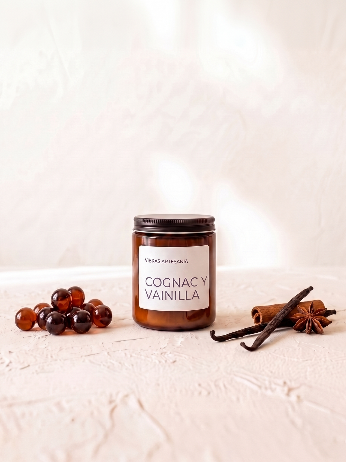 Vela cognac y vainilla